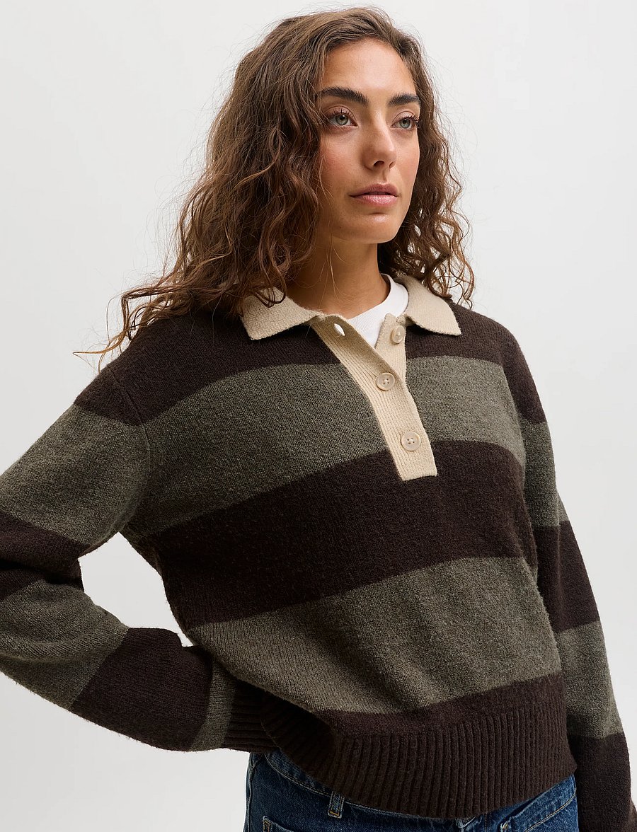 JJXX - JXRUBY POLO NECK KNIT SN - seal brown - 5