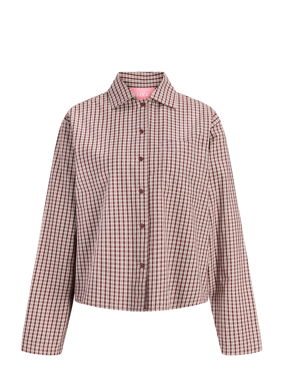 JJXX - JXASTA LS CLEAN CHECK SHIRT WVN SN - langärmlige hemden - chocolate truffle - 1