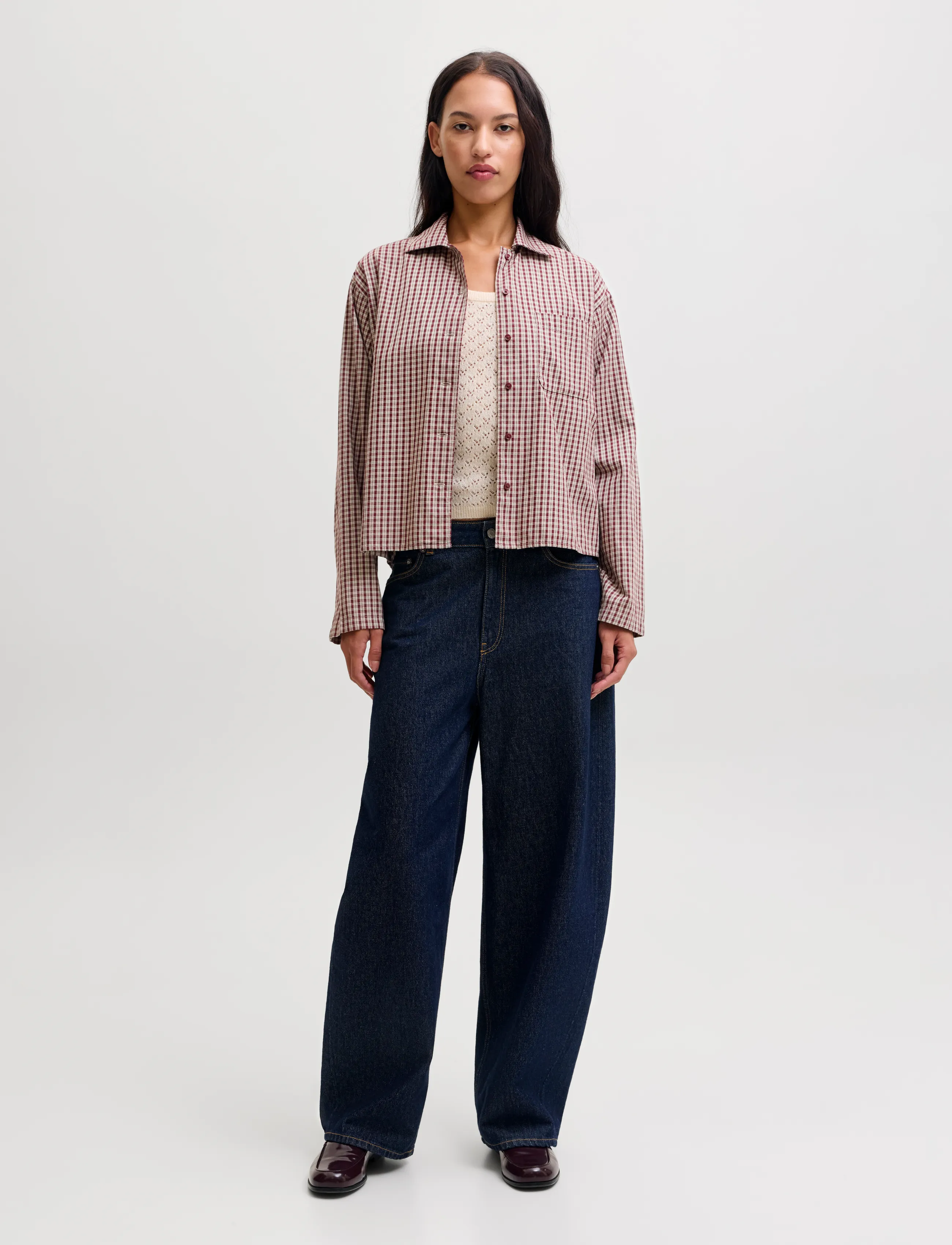 JJXX - JXASTA LS CLEAN CHECK SHIRT WVN SN - langärmlige hemden - chocolate truffle - 4