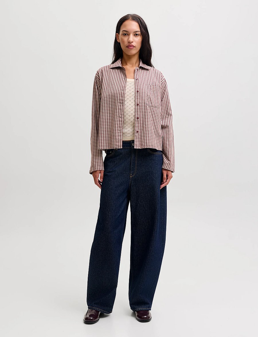 JJXX - JXASTA LS CLEAN CHECK SHIRT WVN SN - langärmlige hemden - chocolate truffle - 4