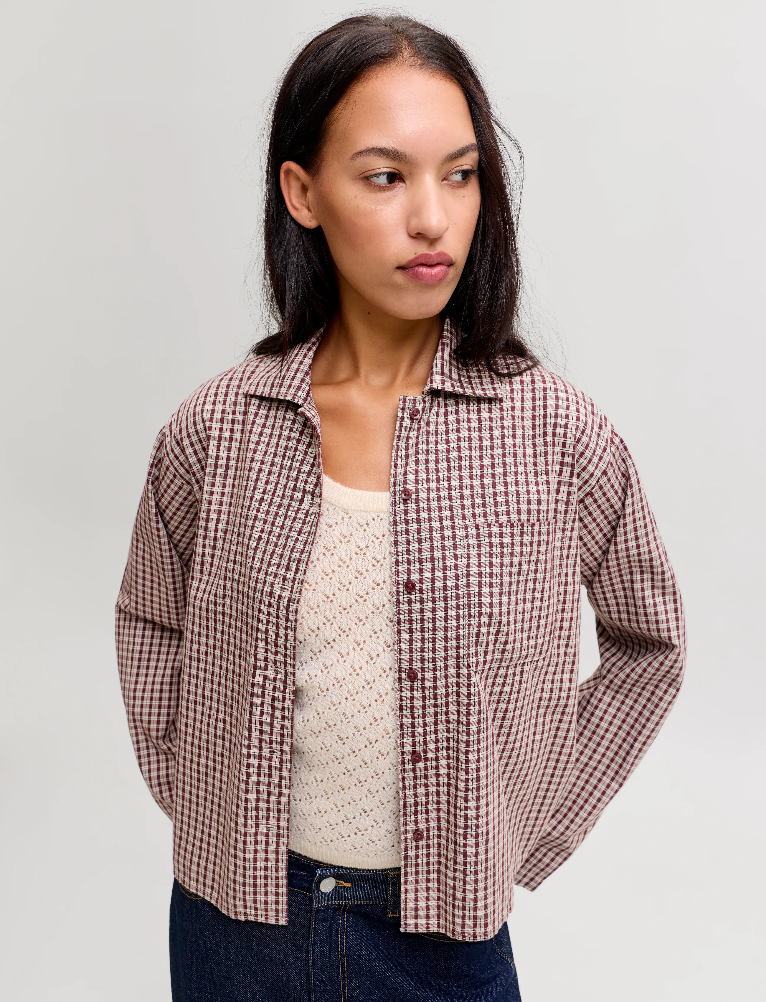 JJXX - JXASTA LS CLEAN CHECK SHIRT WVN SN - langärmlige hemden - chocolate truffle - 5