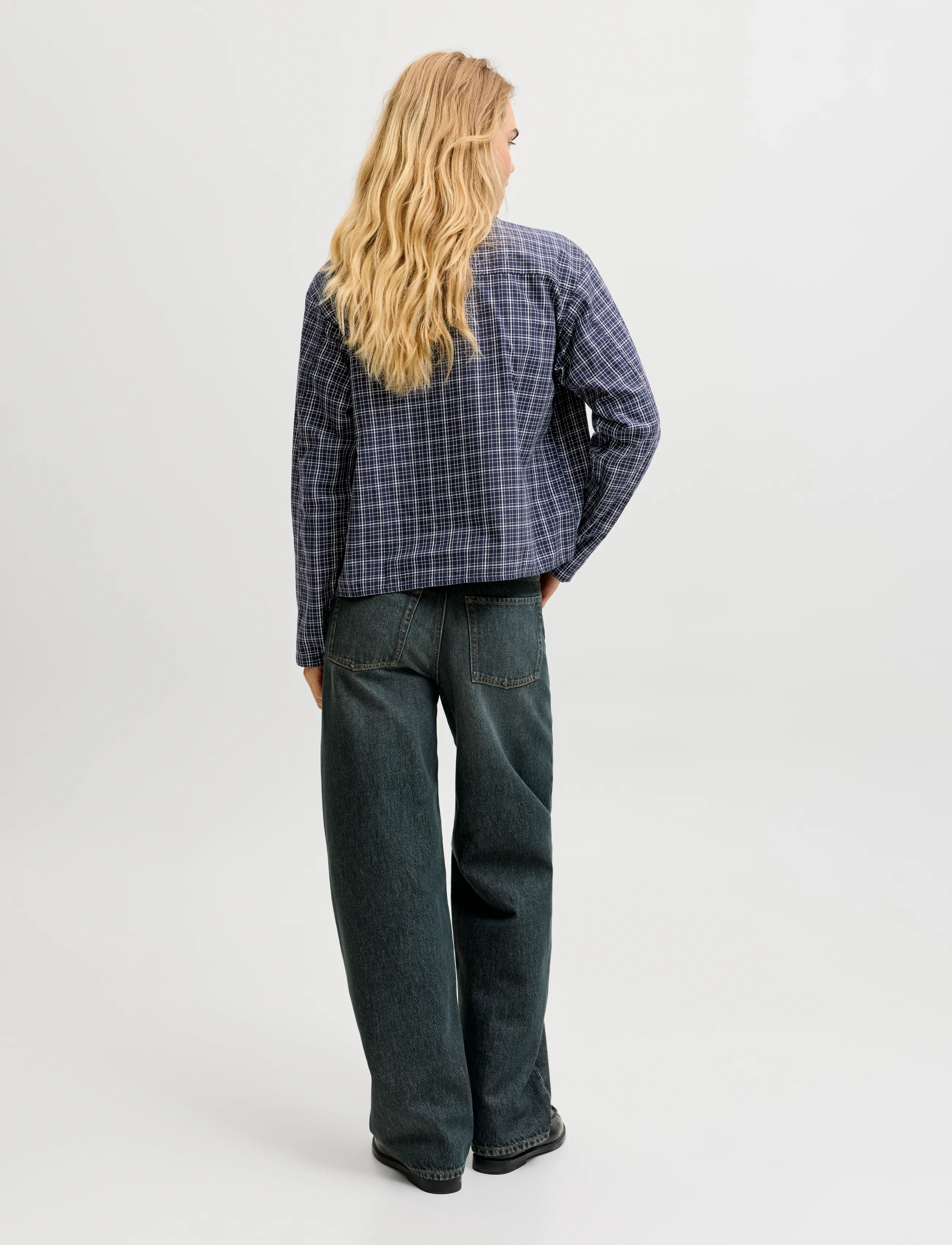 JJXX - JXASTA LS CLEAN CHECK SHIRT WVN SN - langärmlige hemden - night sky - 3