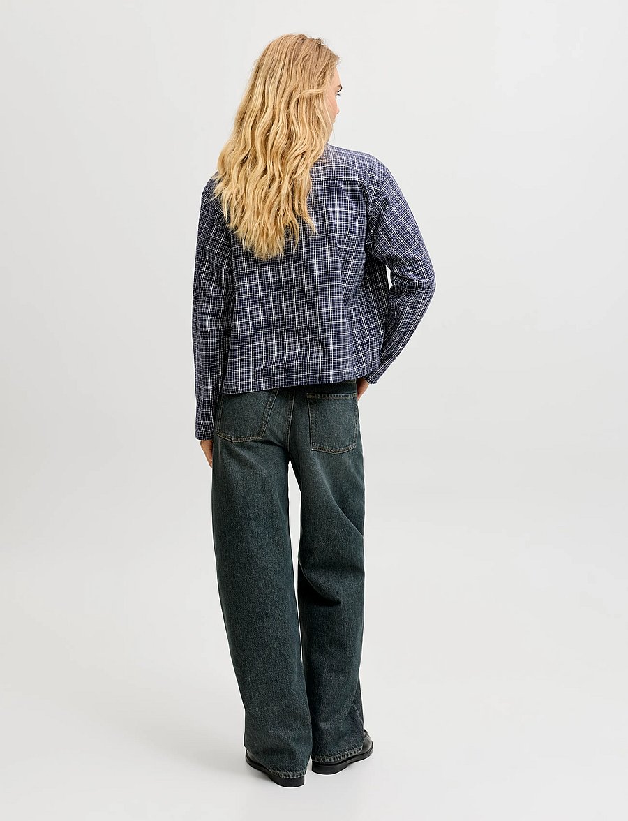JJXX - JXASTA LS CLEAN CHECK SHIRT WVN SN - langärmlige hemden - night sky - 3