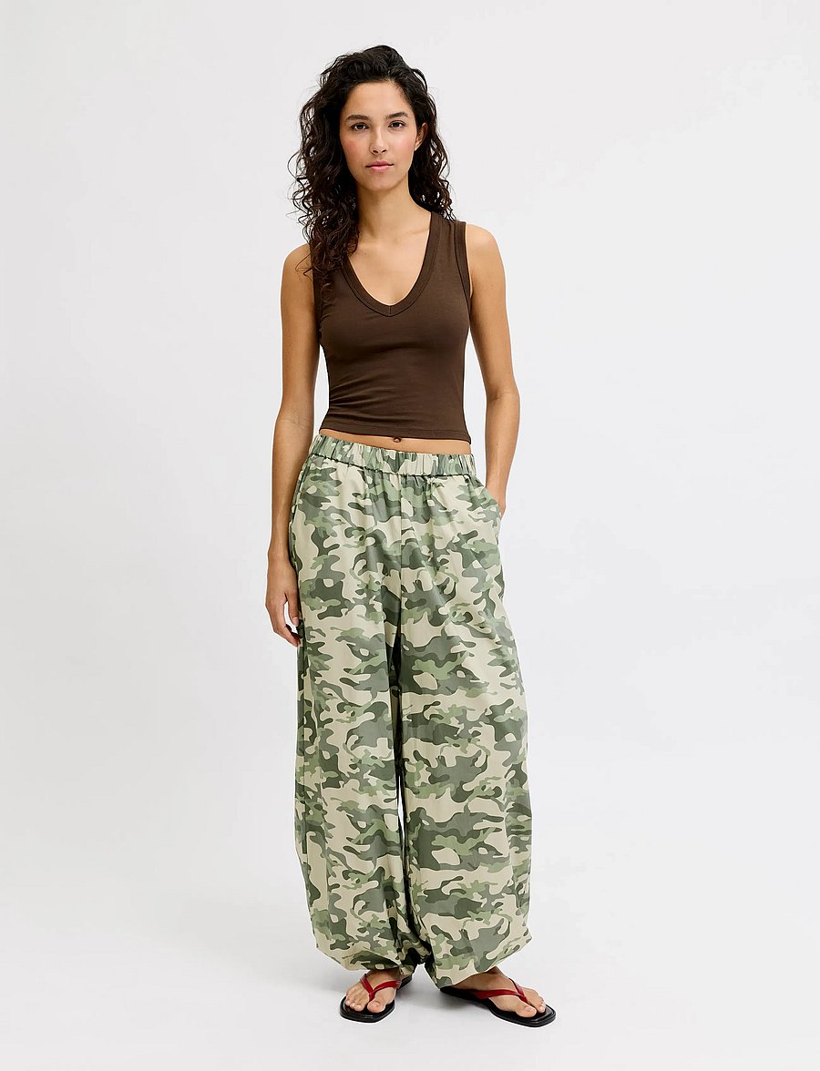 JJXX - JXSARA BALLON MW PANTS WVN LN - pantalon barrel - olive night - 4