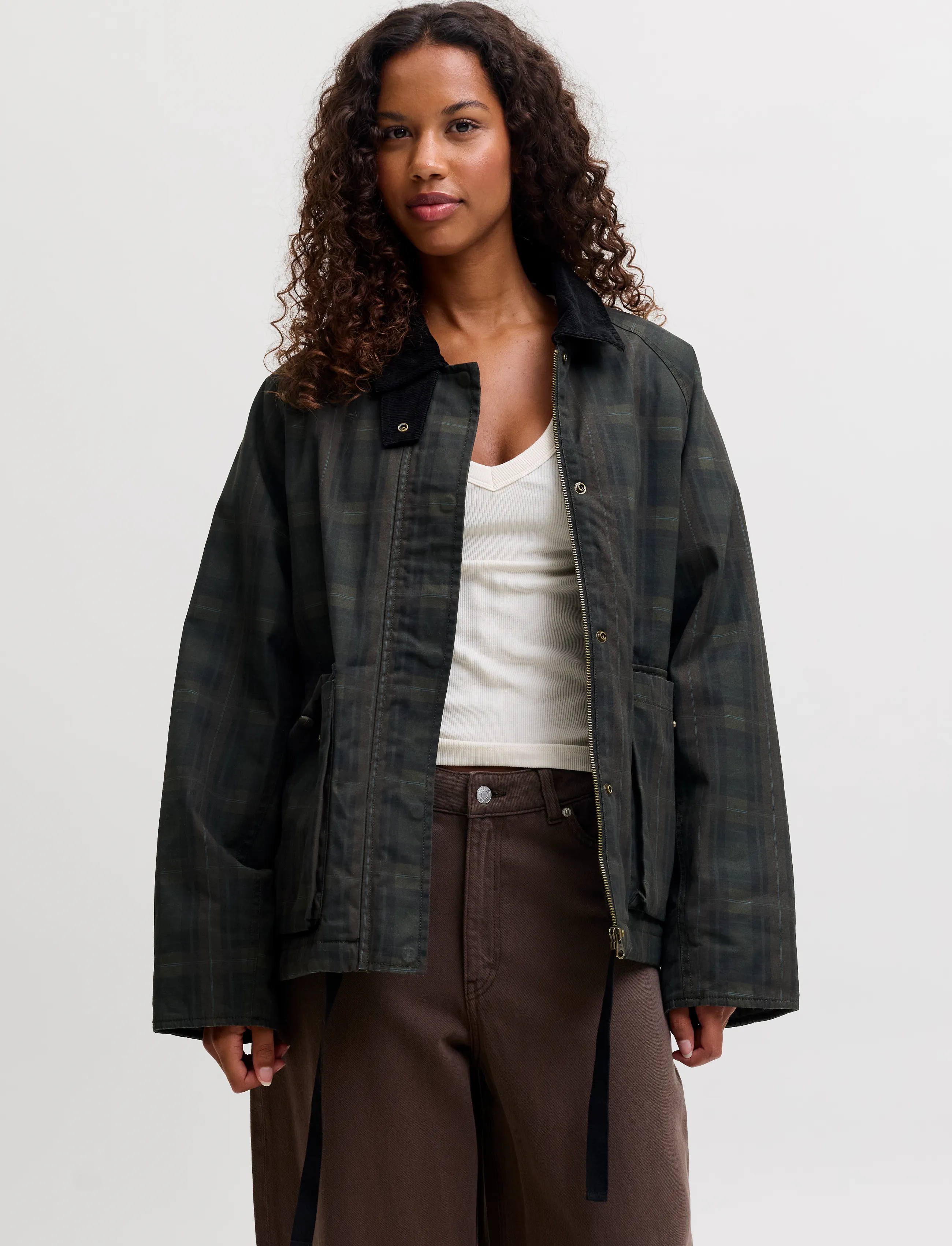 JJXX JXADA CHECK JACKET OTW - JJXX - DARK GREEN / khaki/green