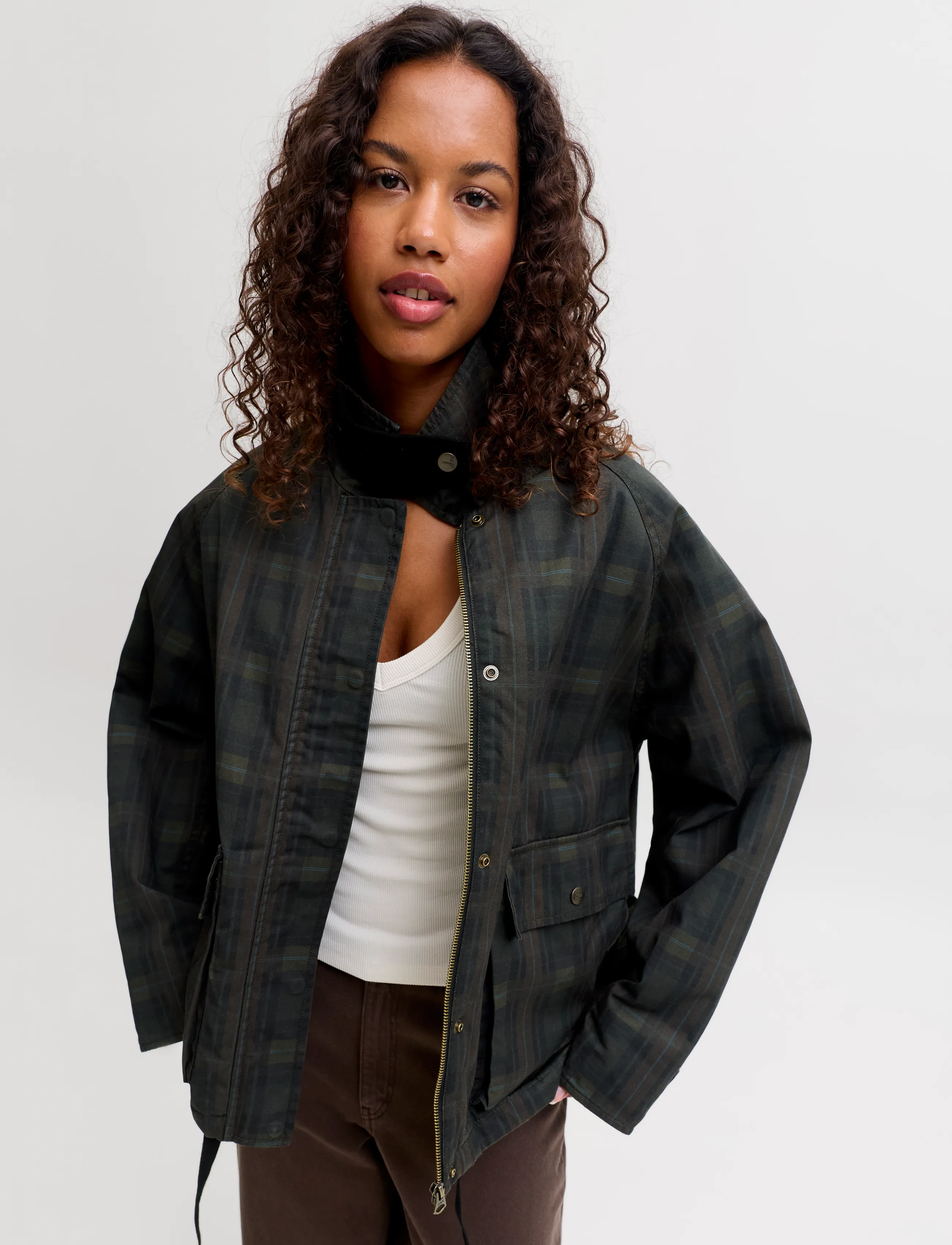 JJXX - JXADA CHECK JACKET OTW - dark green - 5