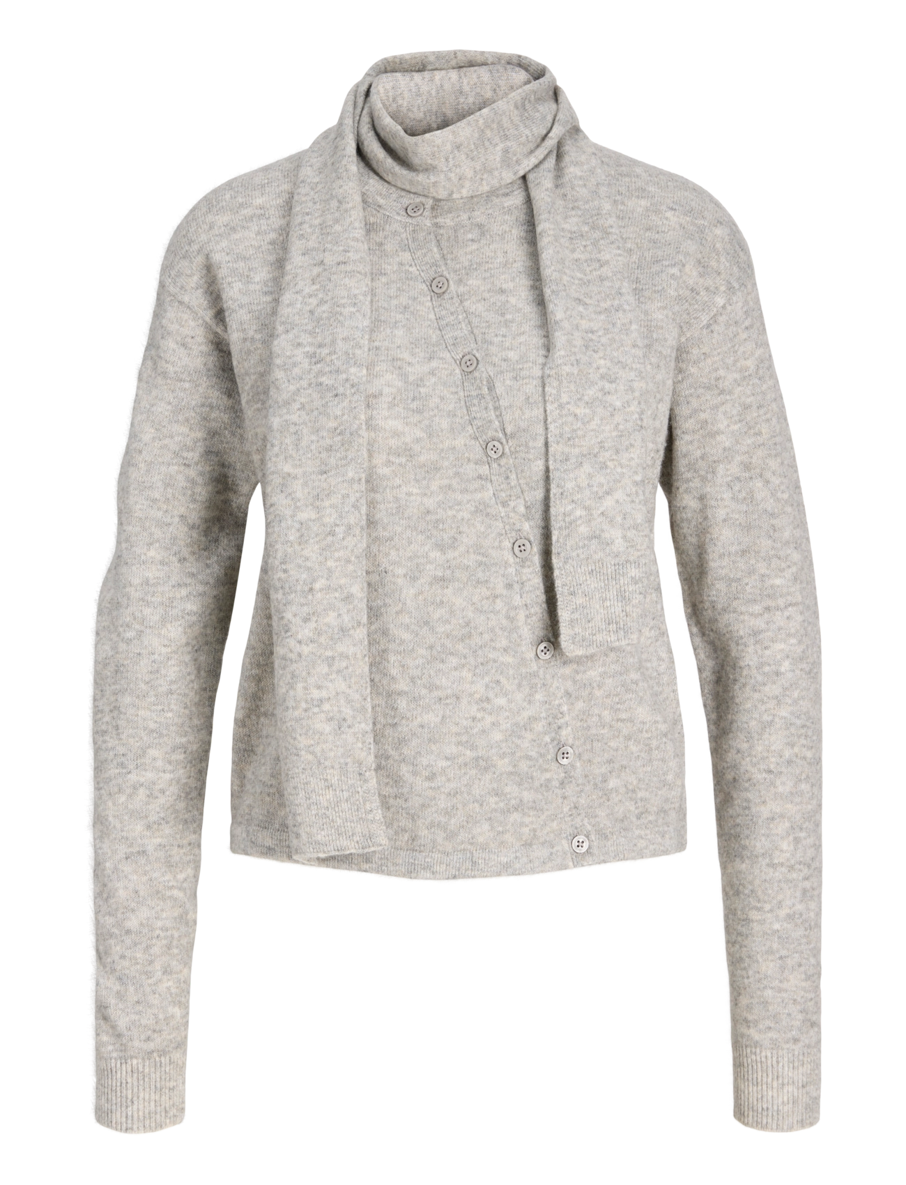 JJXX JXJANE SCARF CARDIGAN KNIT - Kleidung - MEDIUM GREY MELANGE / grey