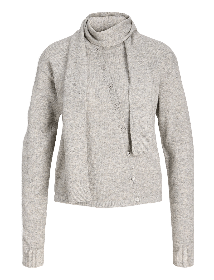 JJXX - JXJANE SCARF CARDIGAN KNIT - medium grey melange - 0