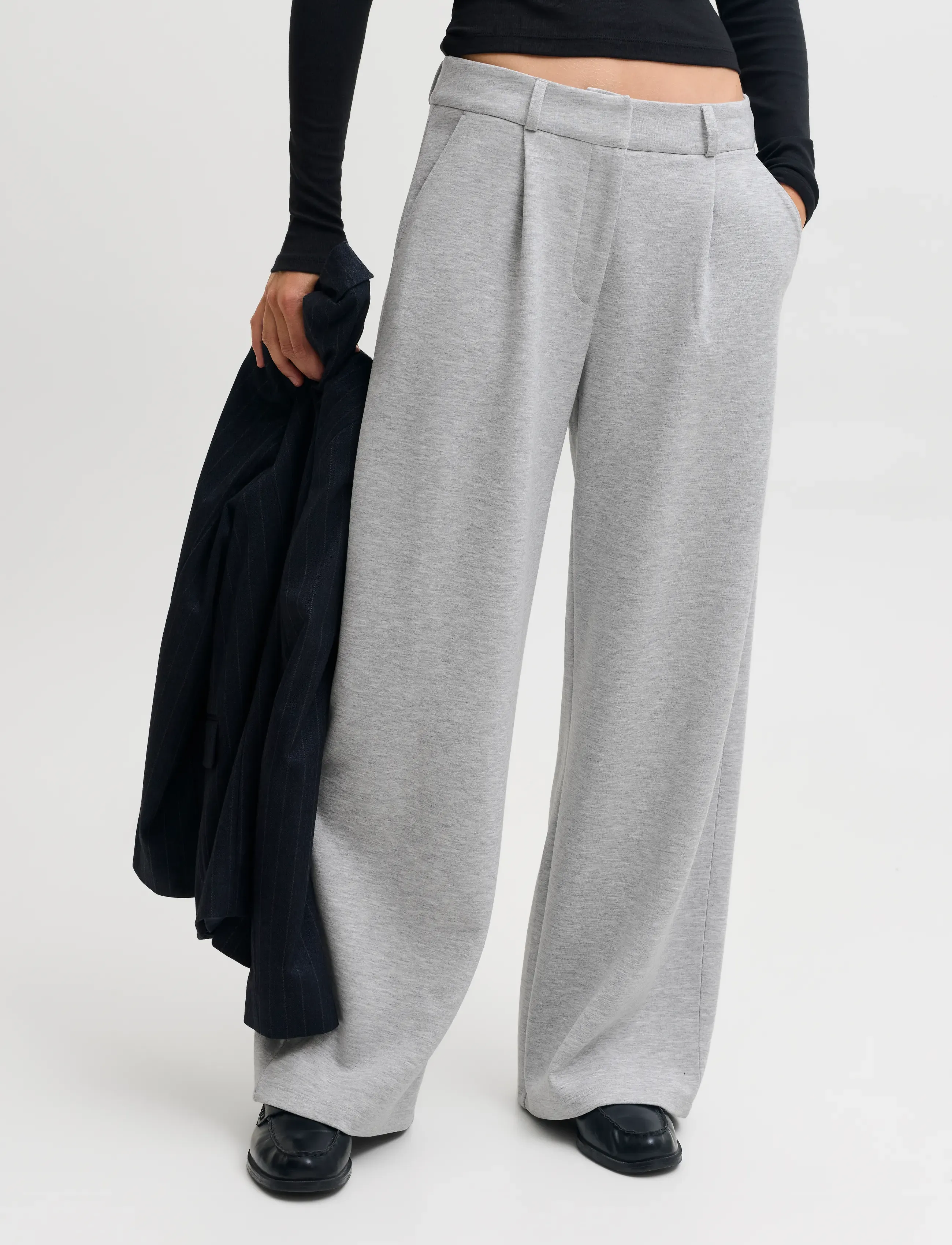 JJXX JXBILLIE SCUBA PANTS SWT - Hosen - LIGHT GREY MELANGE / grey
