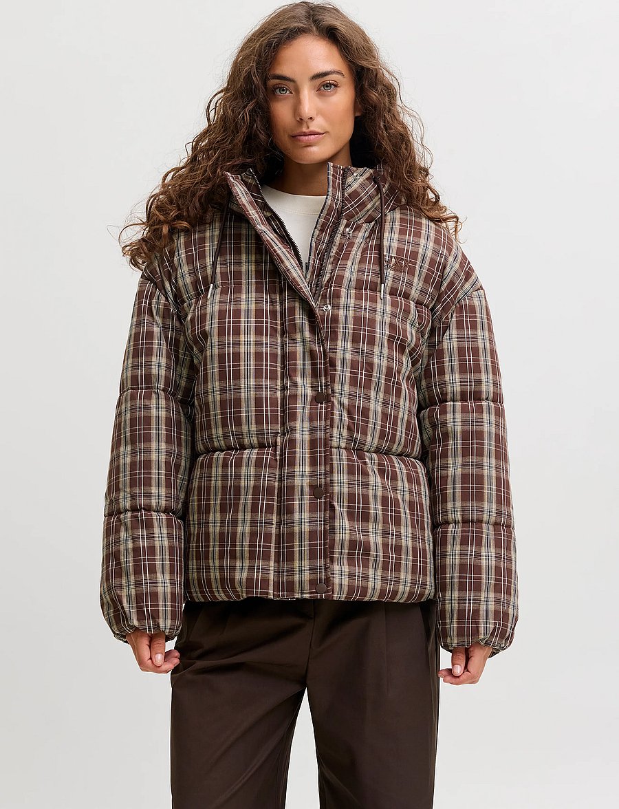 JJXX - JXANA CHECK PUFFER JACKET OTW - vinterjakker - winetasting - 0