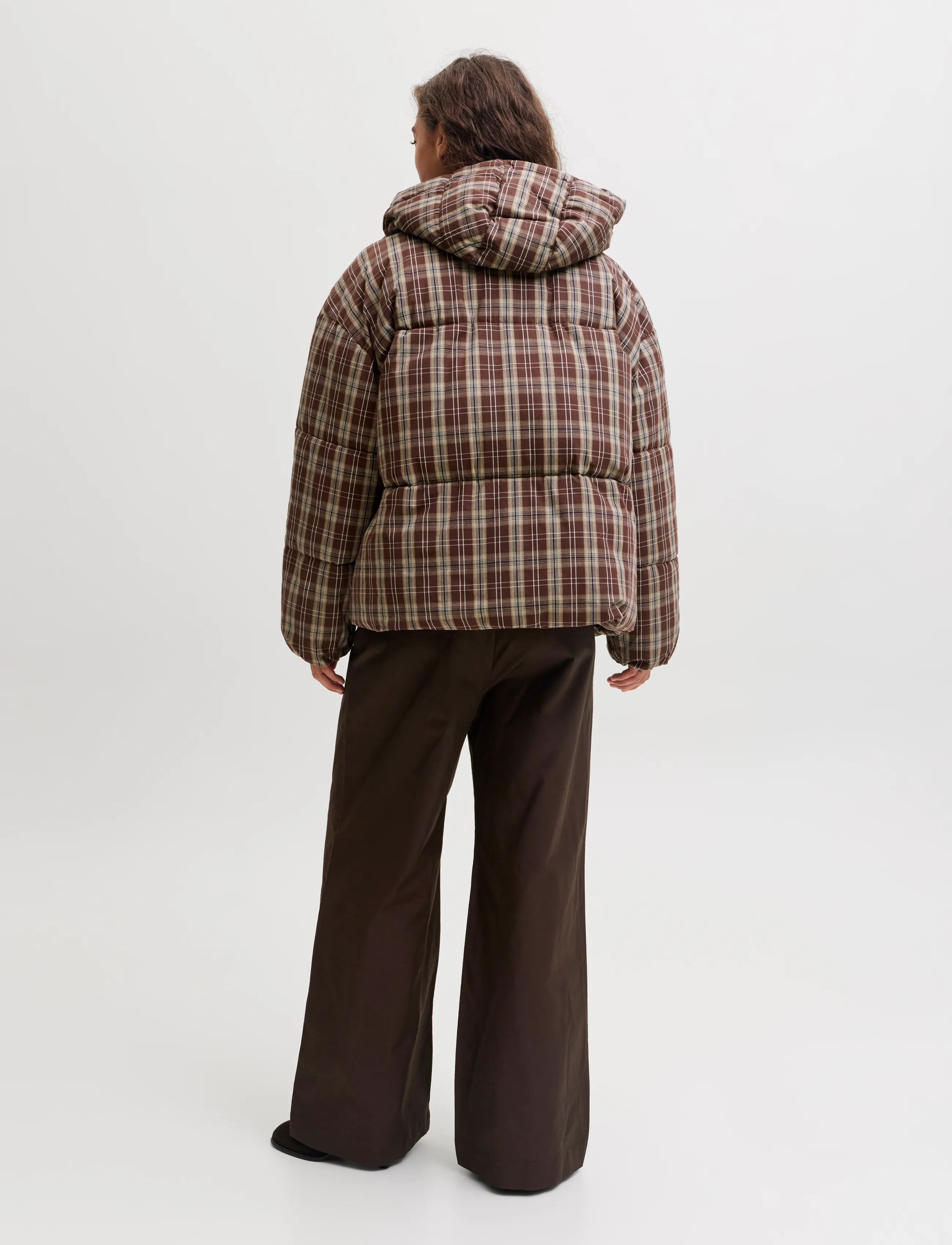 JJXX - JXANA CHECK PUFFER JACKET OTW - frühlingsjacken - winetasting - 3