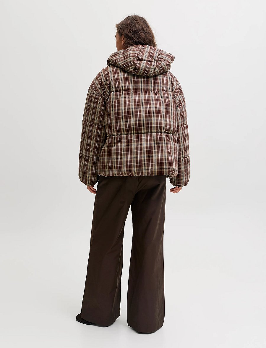 JJXX - JXANA CHECK PUFFER JACKET OTW - vinterjakker - winetasting - 3