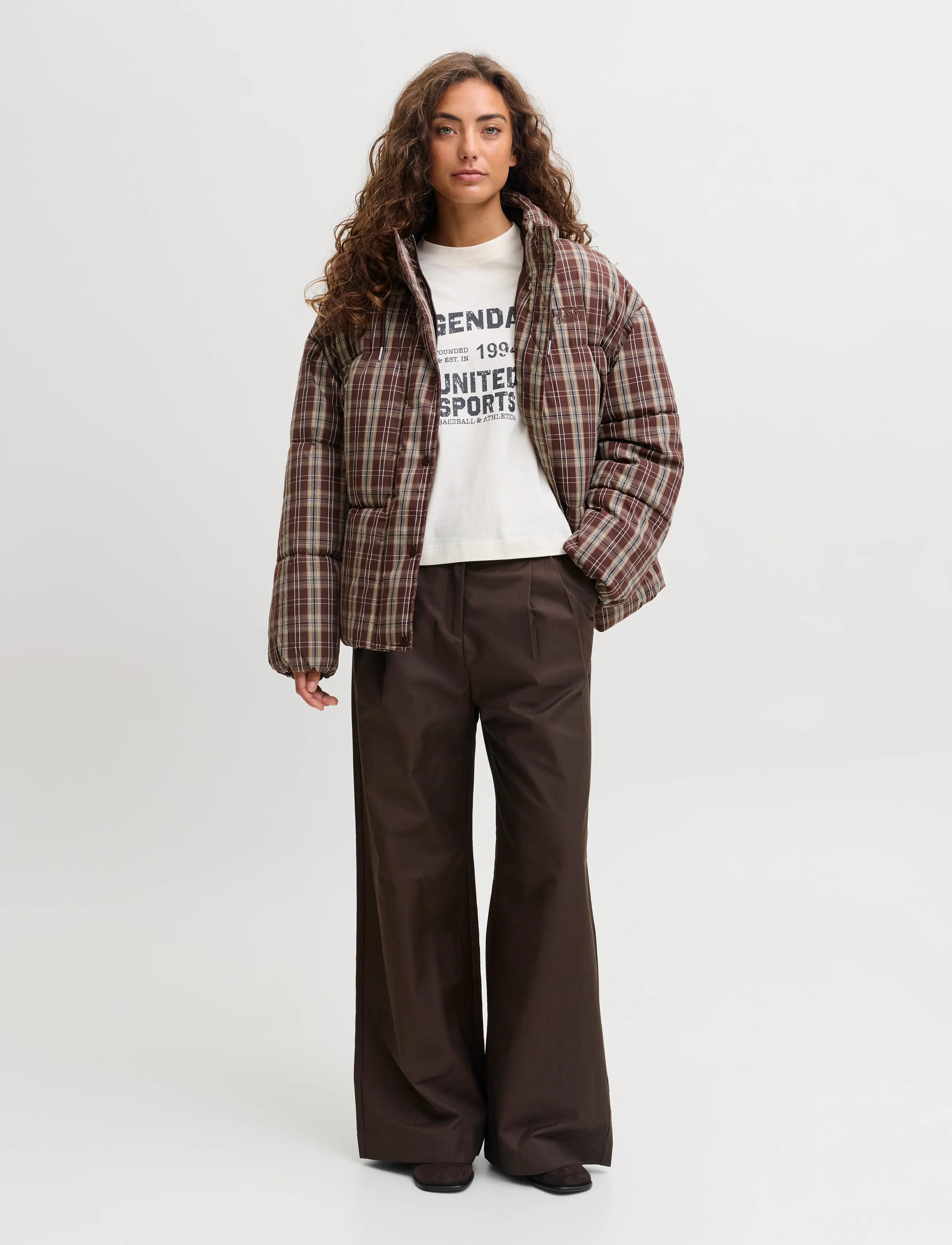 JJXX - JXANA CHECK PUFFER JACKET OTW - frühlingsjacken - winetasting - 4