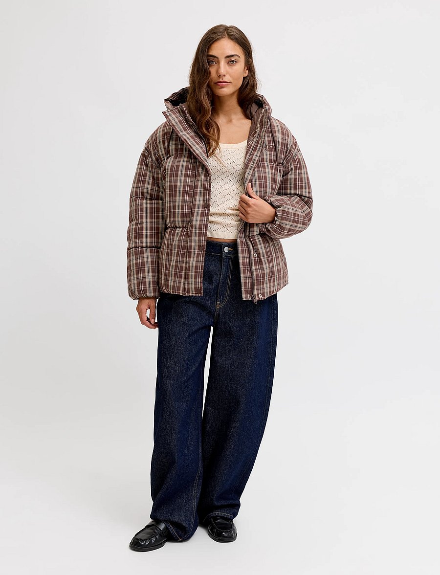 JJXX - JXANA CHECK PUFFER JACKET OTW - frühlingsjacken - winetasting - 4