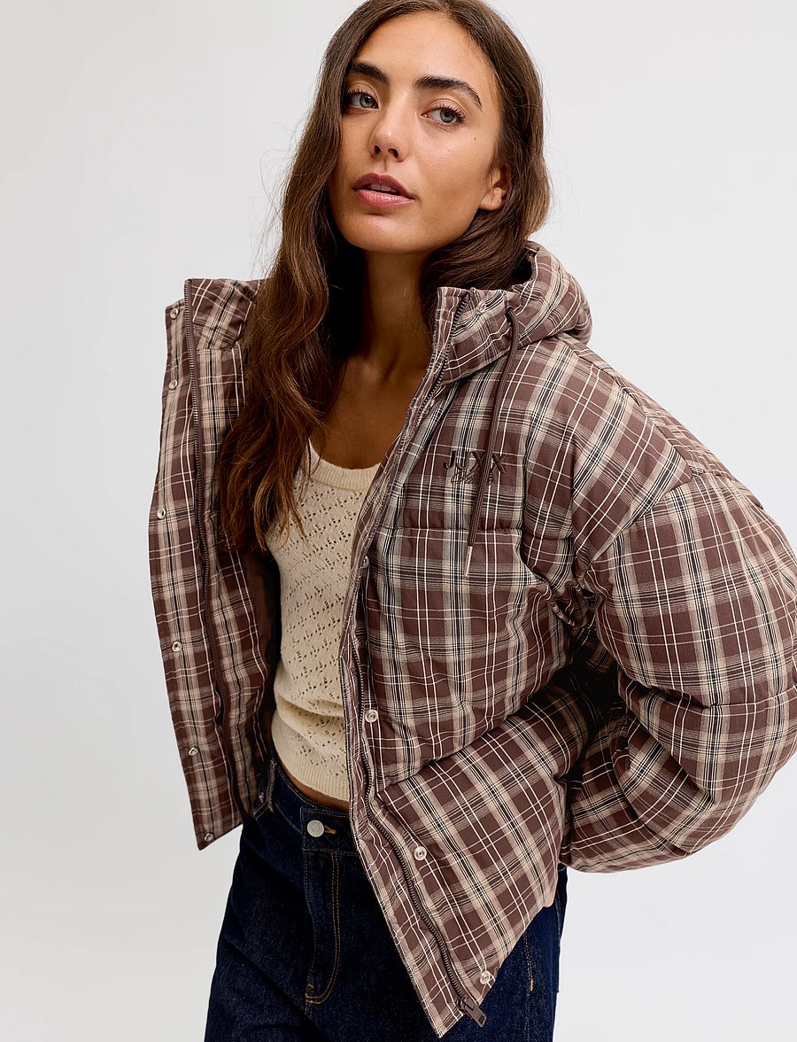JJXX - JXANA CHECK PUFFER JACKET OTW - frühlingsjacken - winetasting - 5
