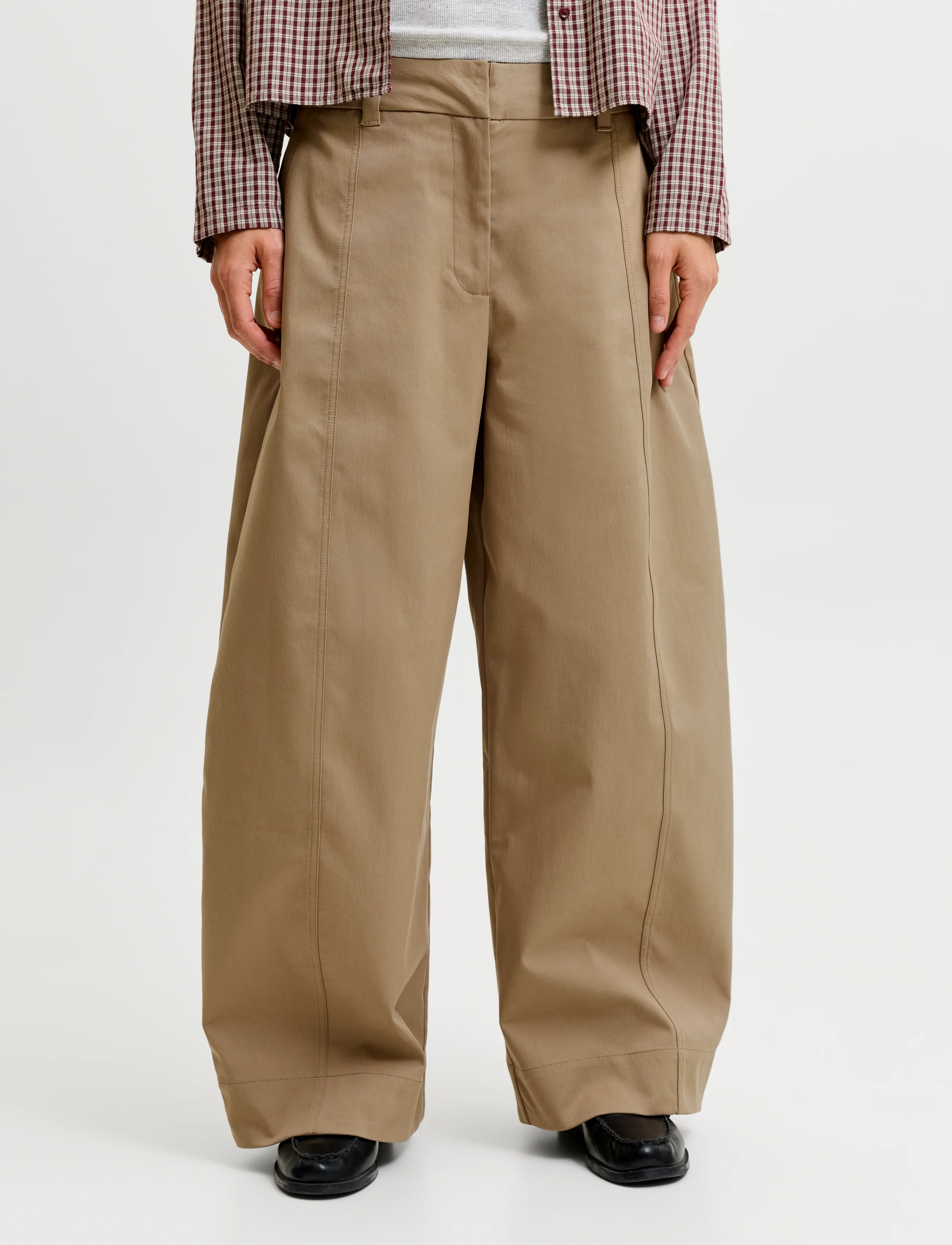 JJXX JXRUBY SUMA BAGGY BARREL MW PANTS PNT - Kläder - PETRIFIED OAK / brown