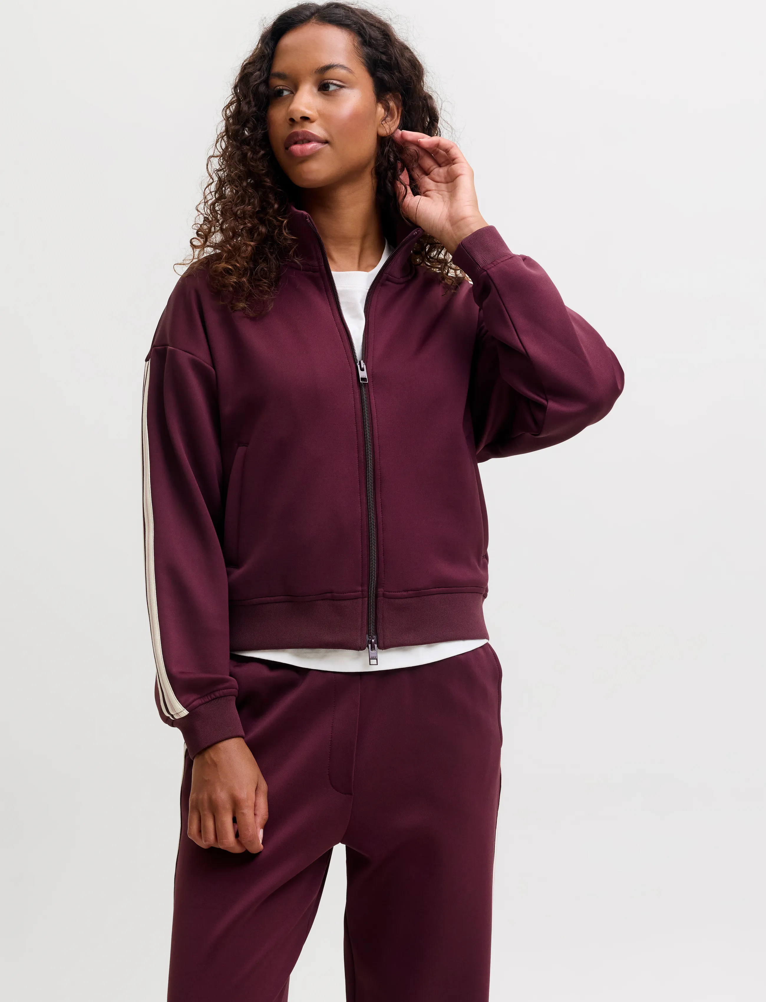 JJXX JXLEONA ESME JACKET PNT - Tøj - WINETASTING / burgundy