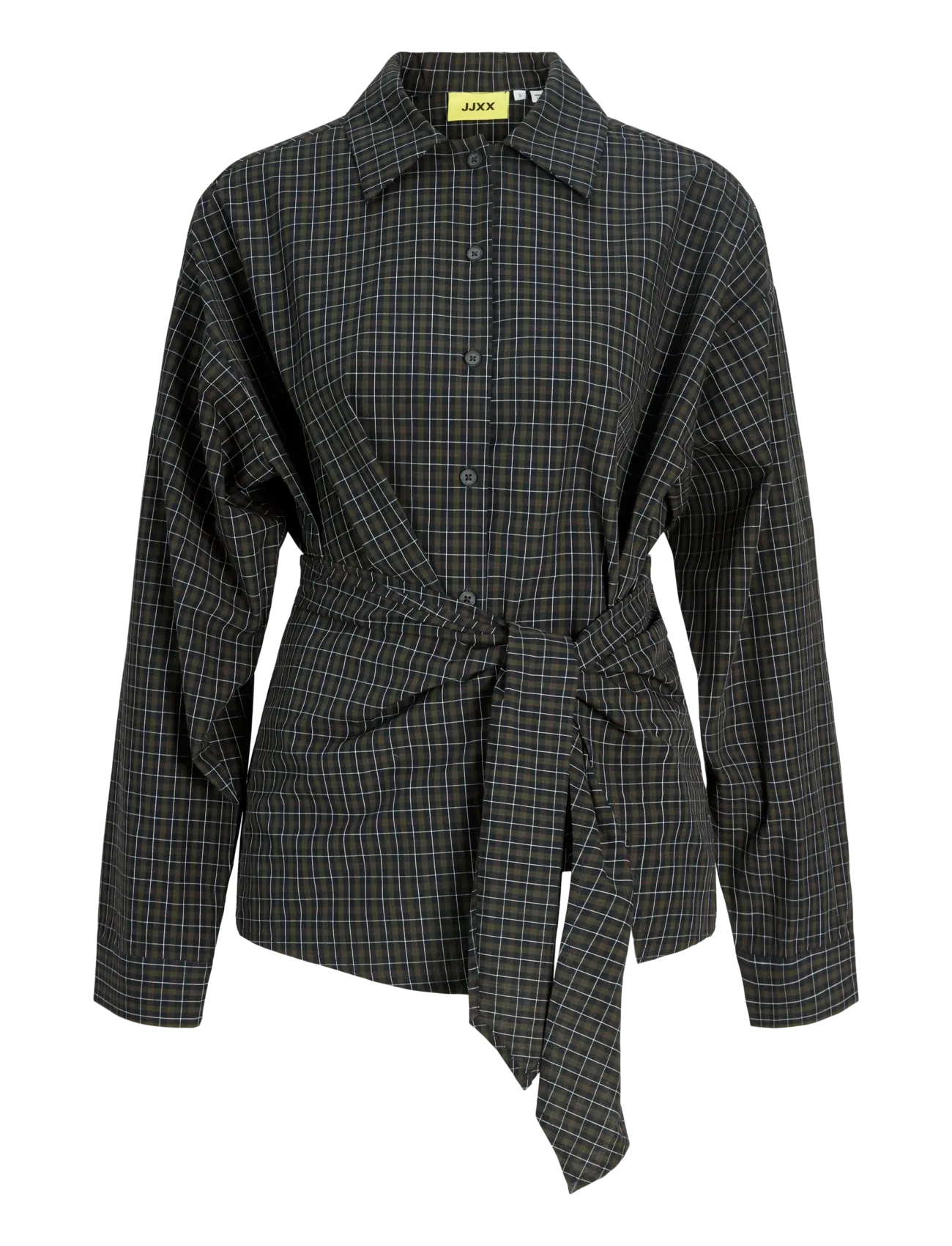 JJXX - JXVIOLA POPLIN LS WRAP TIE SHIRT WVN - pikkade varrukatega särgid - black - 1