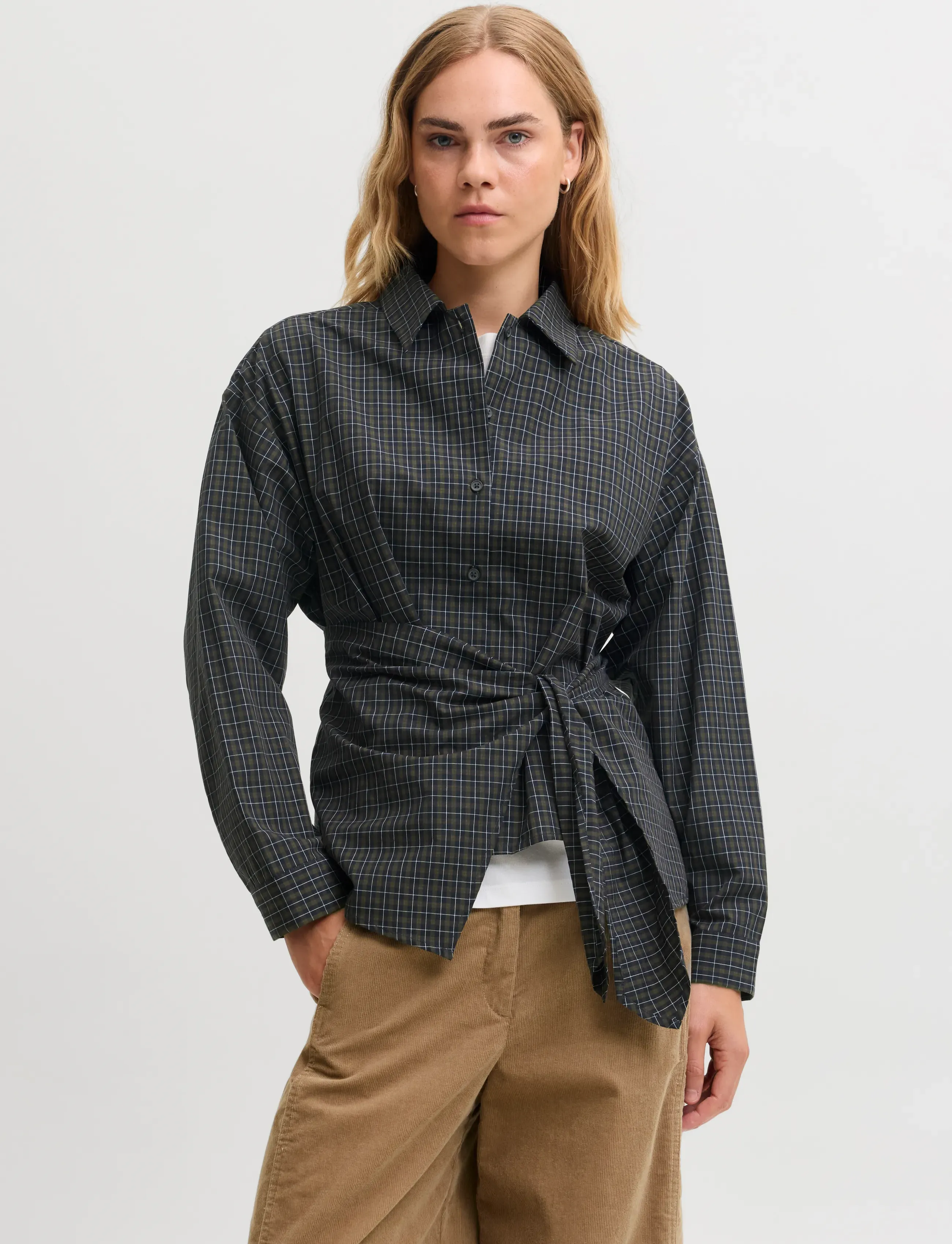 Jxviola Poplin Ls Wrap Tie Shirt Wvn