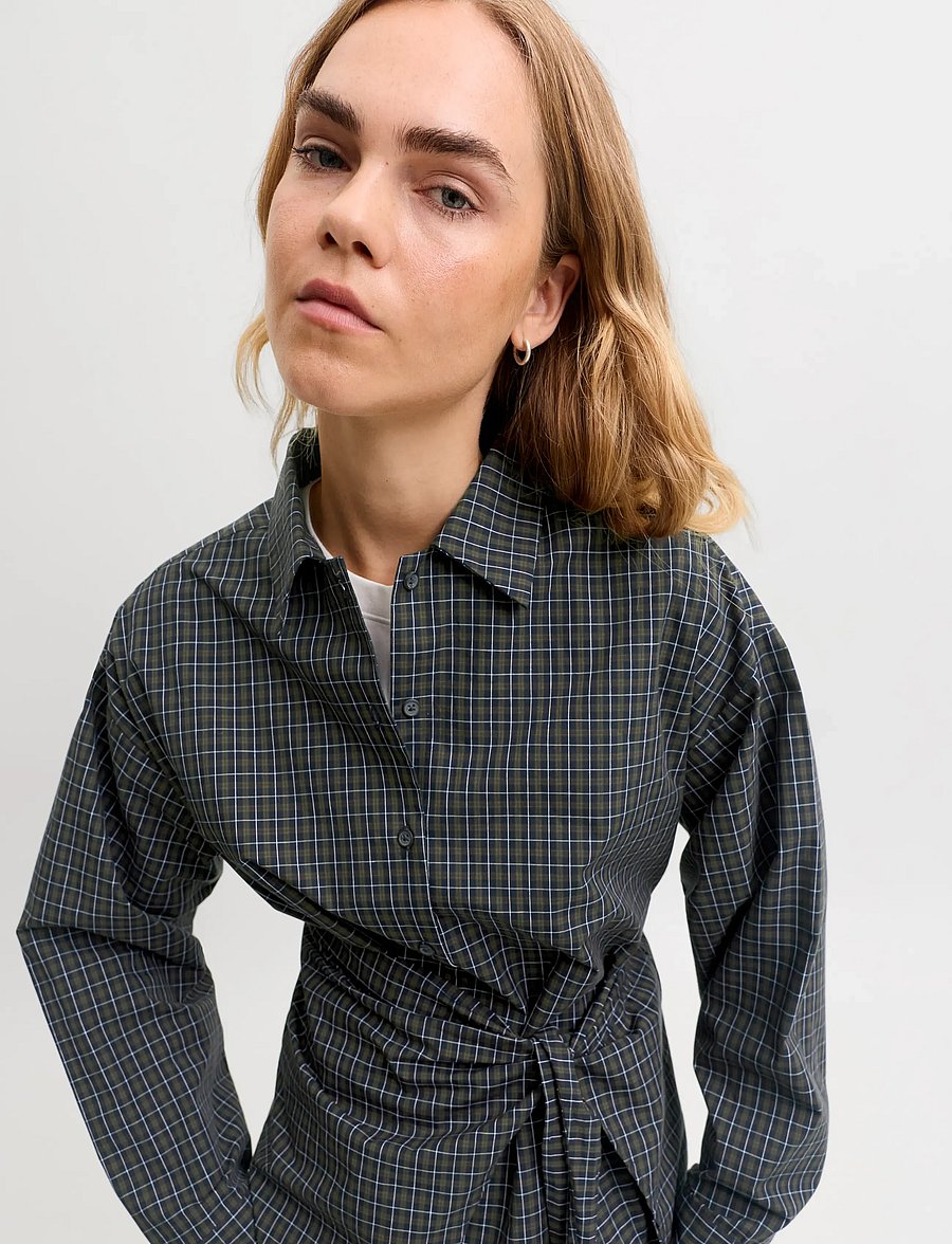 JJXX - JXVIOLA POPLIN LS WRAP TIE SHIRT WVN - pikkade varrukatega särgid - black - 5