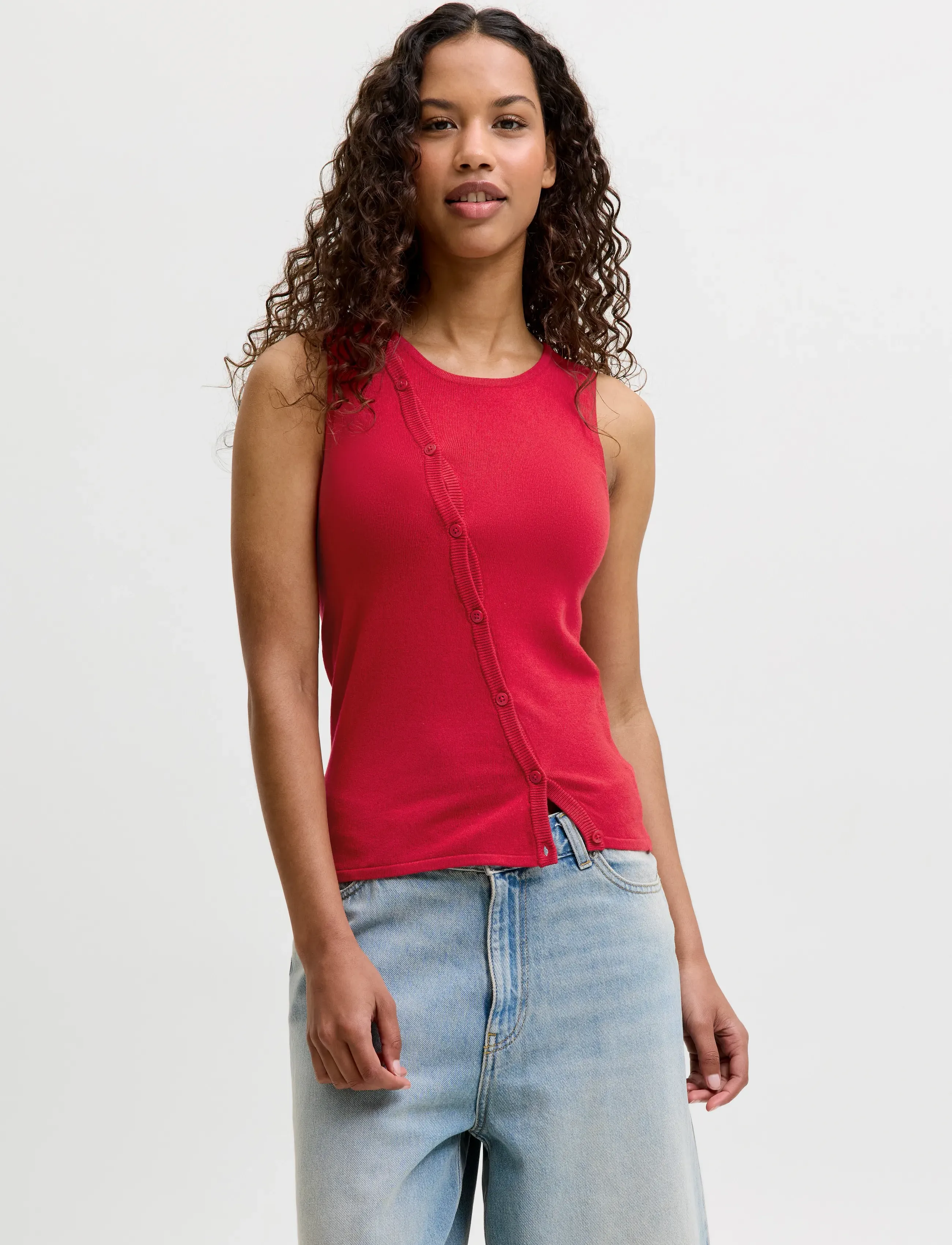 JJXX Jxamber Comfy Top Knit Ln, XL, Red, Strik > Trøjer, Dame