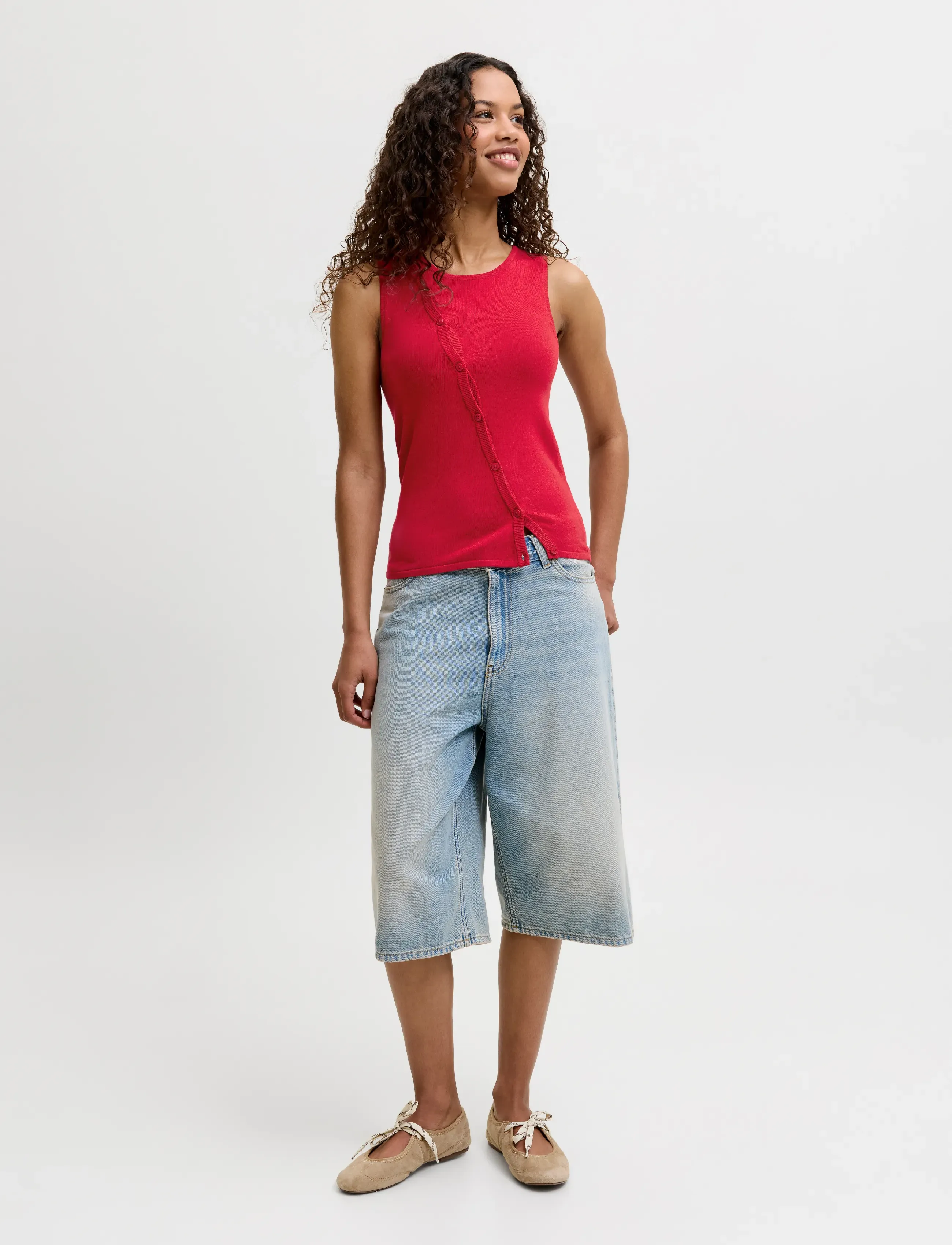 JJXX - JXAMBER COMFY TOP KNIT LN - pulls - scarlet sage - 4