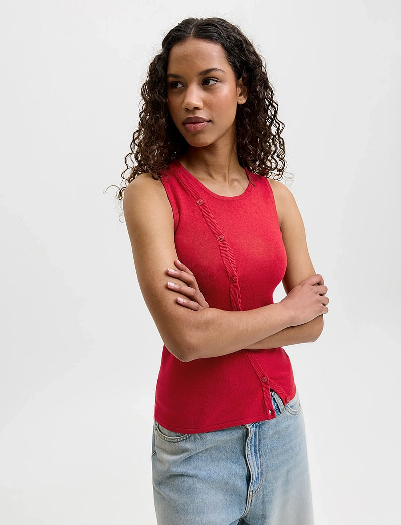 JJXX - JXAMBER COMFY TOP KNIT LN - striktrøjer - scarlet sage - 5