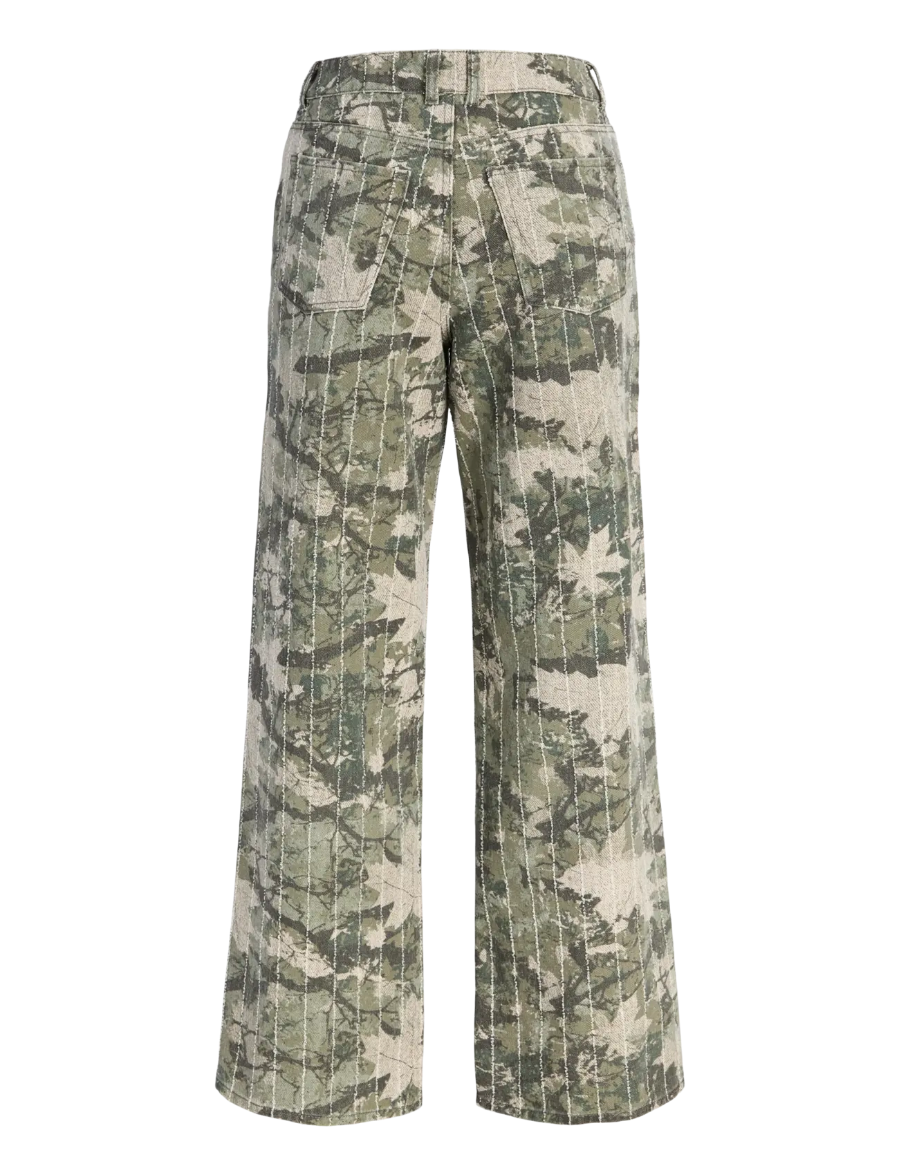 JJXX - JXZOE SILLE WIDE AOP HW PANTS PNT LN - pantalons larges - dusky green - 2