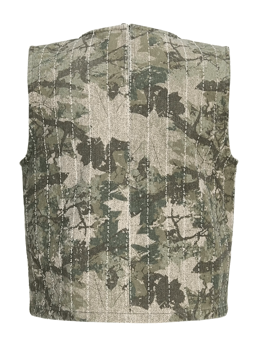 JJXX - JXMABEL SILLE AOP TOP PNT LN - Ärmellose tops - dusky green - 2