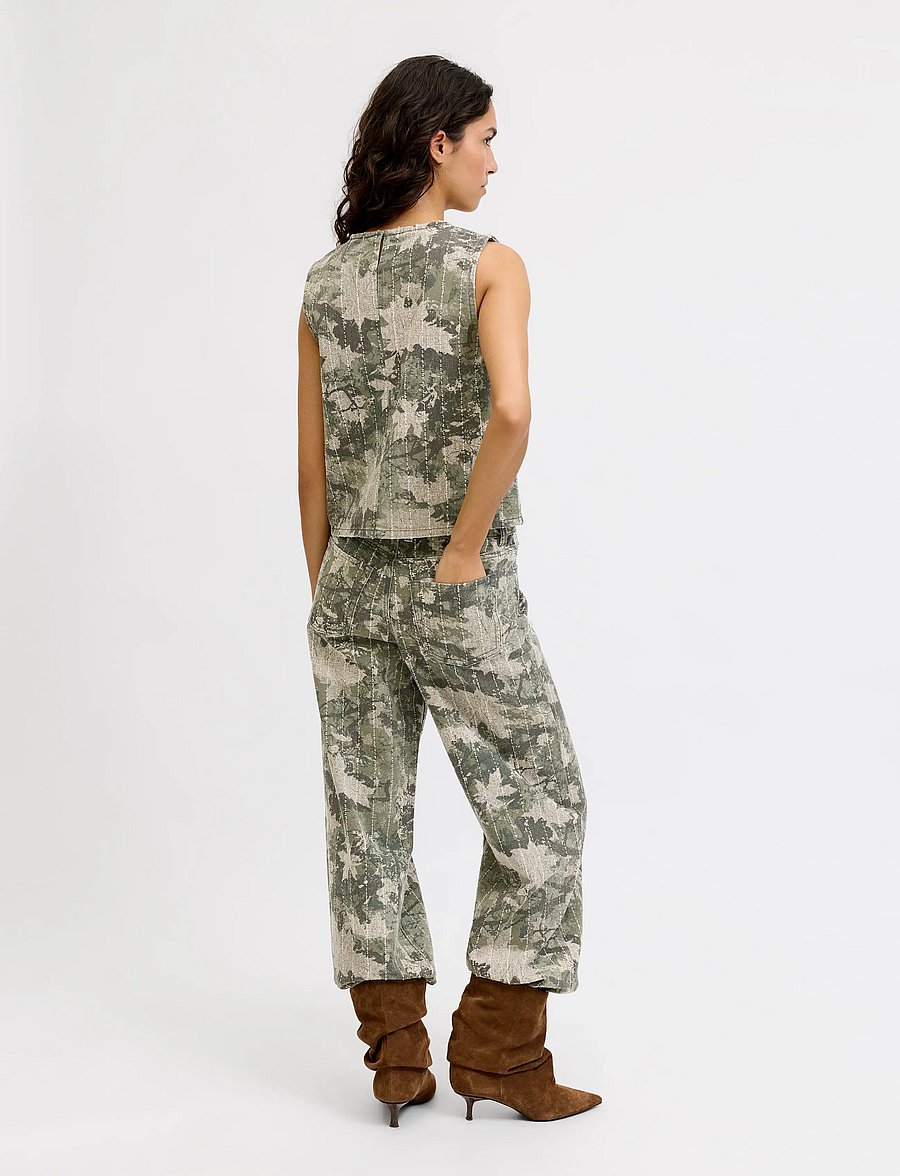 JJXX - JXMABEL SILLE AOP TOP PNT LN - Ärmellose tops - dusky green - 3