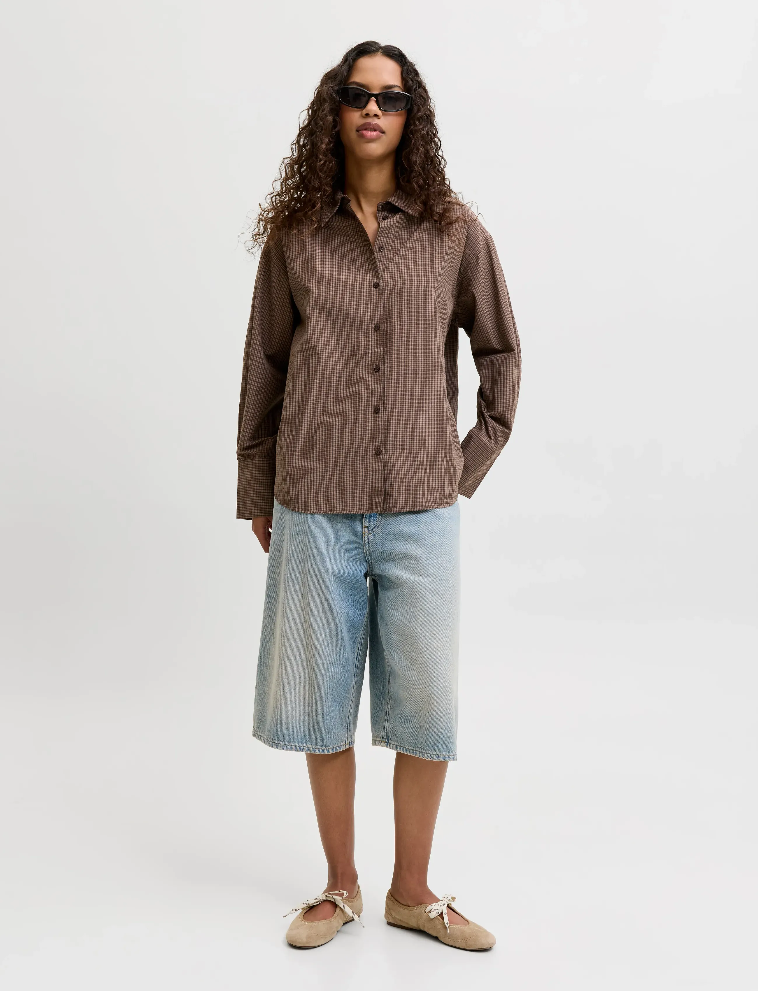 JJXX - JXBELLA RLX LS SHIRT EXPRESS WVN - pitkähihaiset kauluspaidat - demitasse - 3