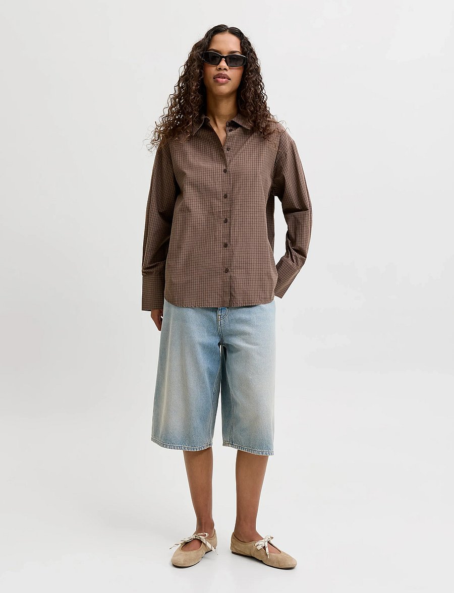 JJXX - JXBELLA RLX LS SHIRT EXPRESS WVN - pitkähihaiset kauluspaidat - demitasse - 3