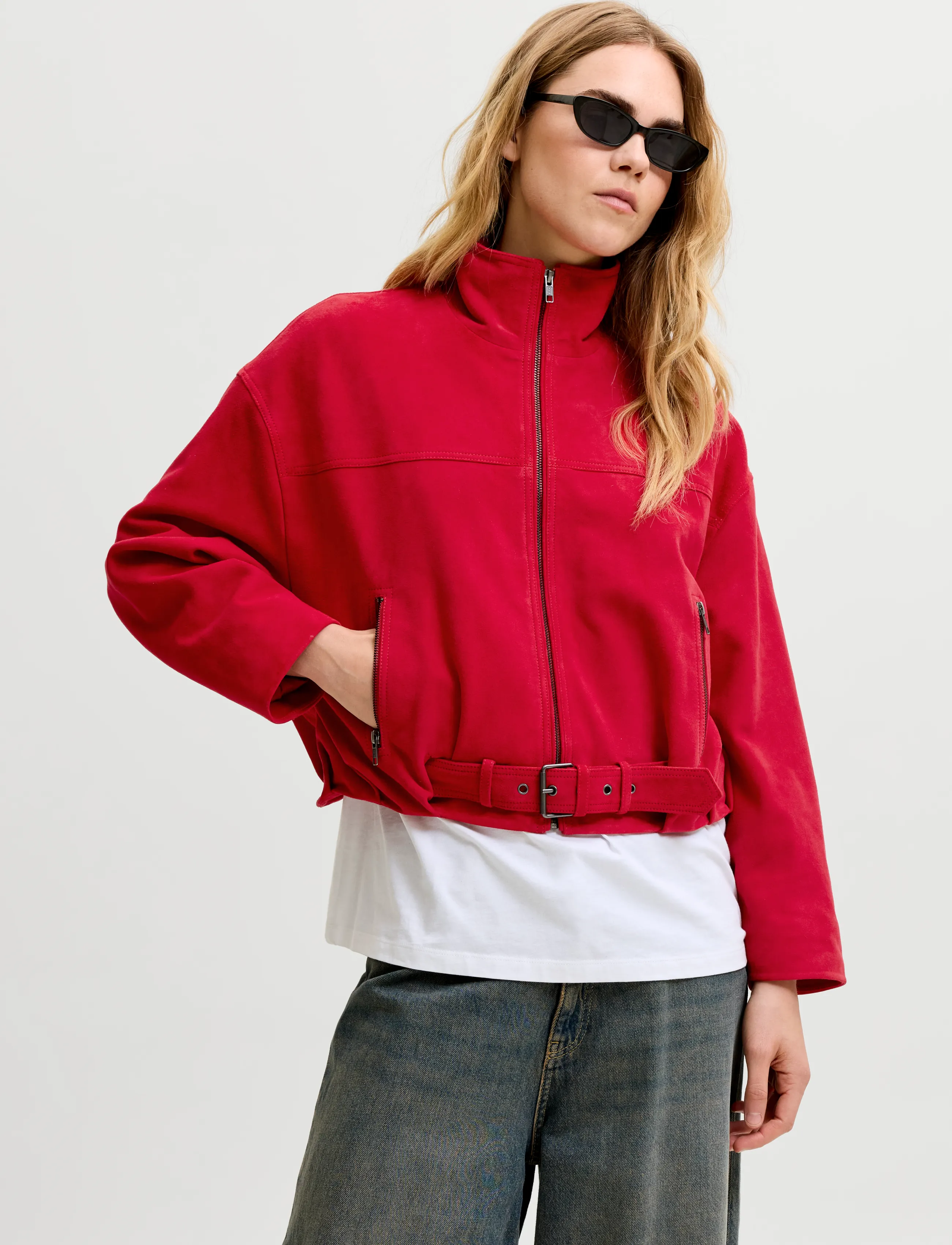 JJXX JXZARIA SUEDE JACKET OTW - Jackor - SCARLET SAGE / red