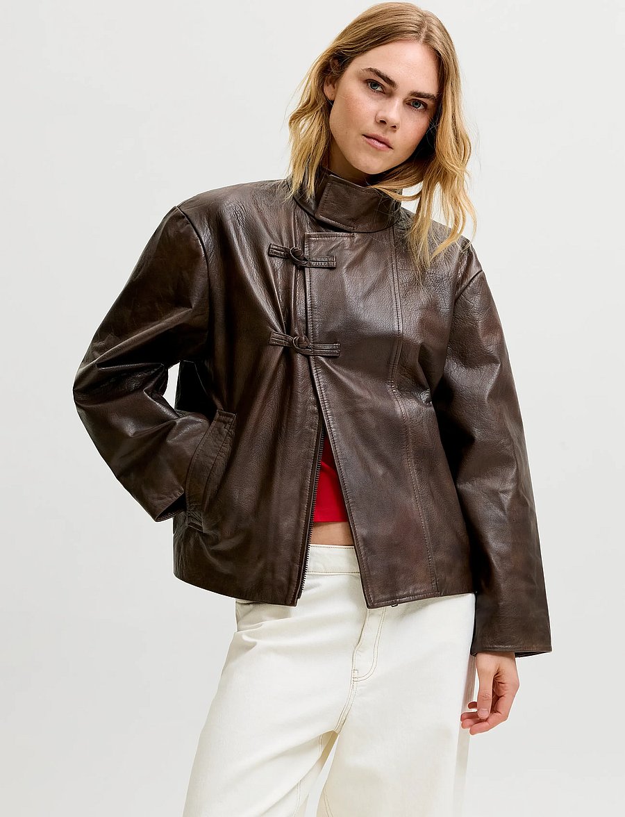 JJXX - JXNOBEL LEATHER JACKET OTW - bracken - 0