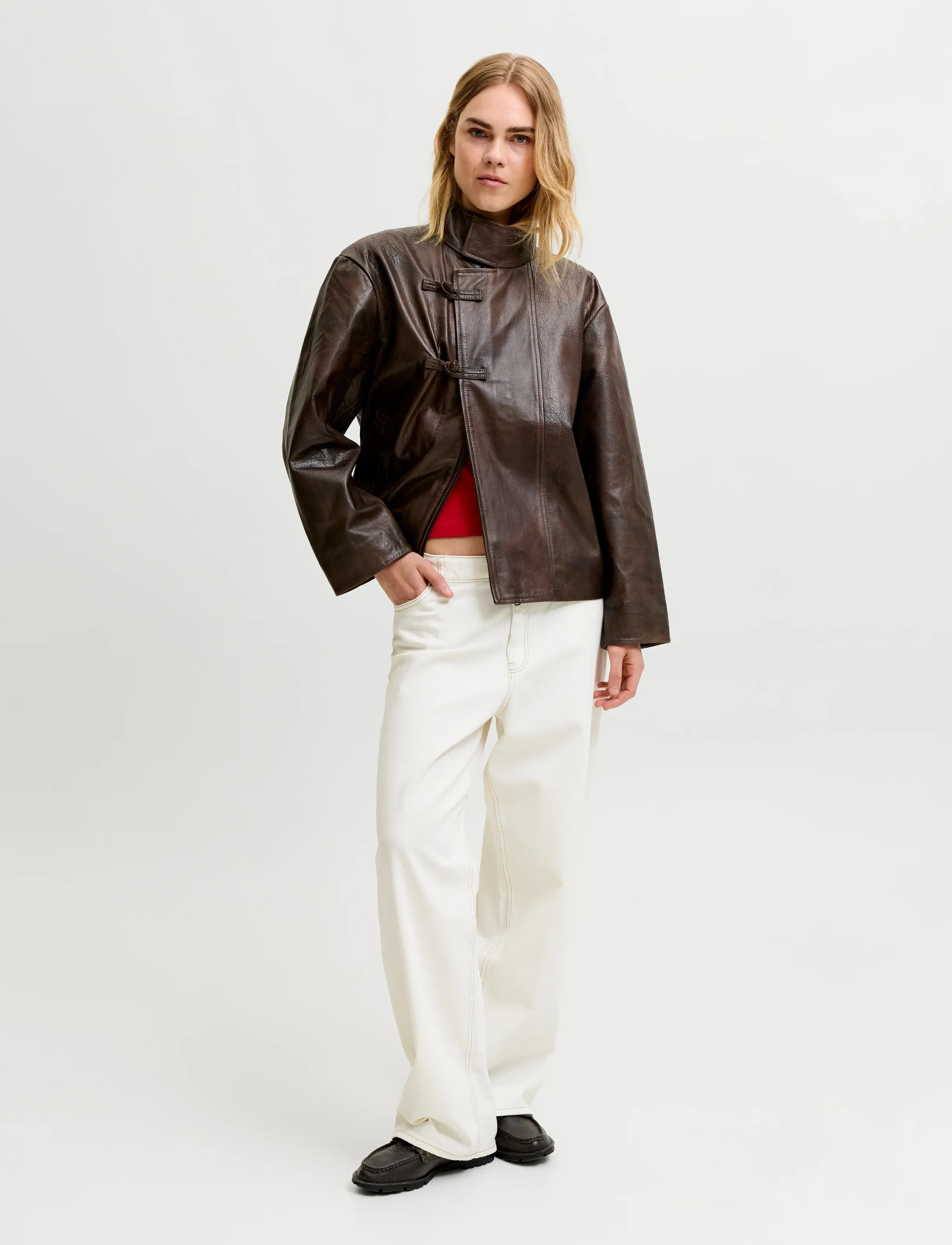 JJXX - JXNOBEL LEATHER JACKET OTW - bracken - 4