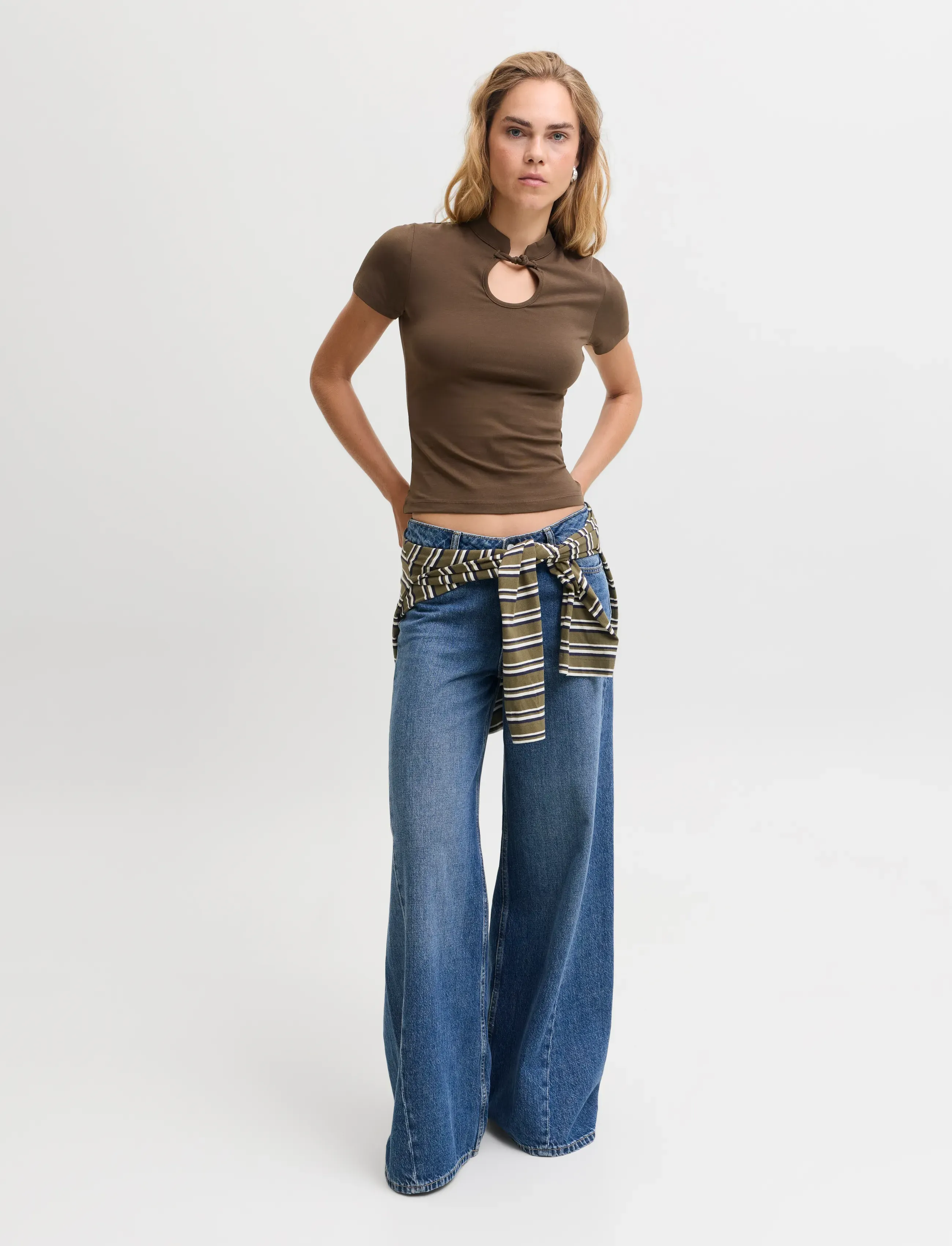 JJXX - JXGIGI COLLAR BOW SS TOP JRS - demitasse - 4