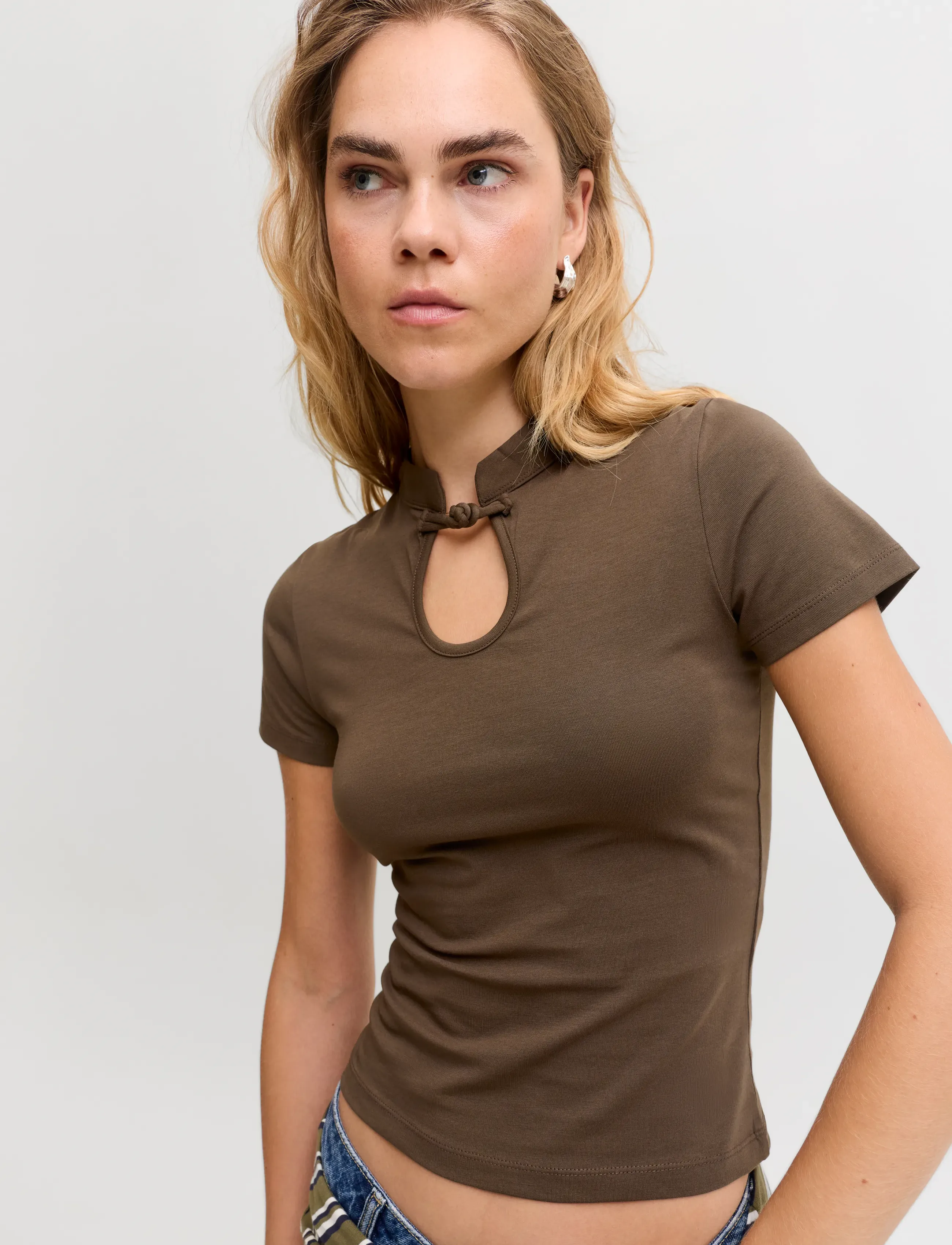 JJXX - JXGIGI COLLAR BOW SS TOP JRS - demitasse - 5