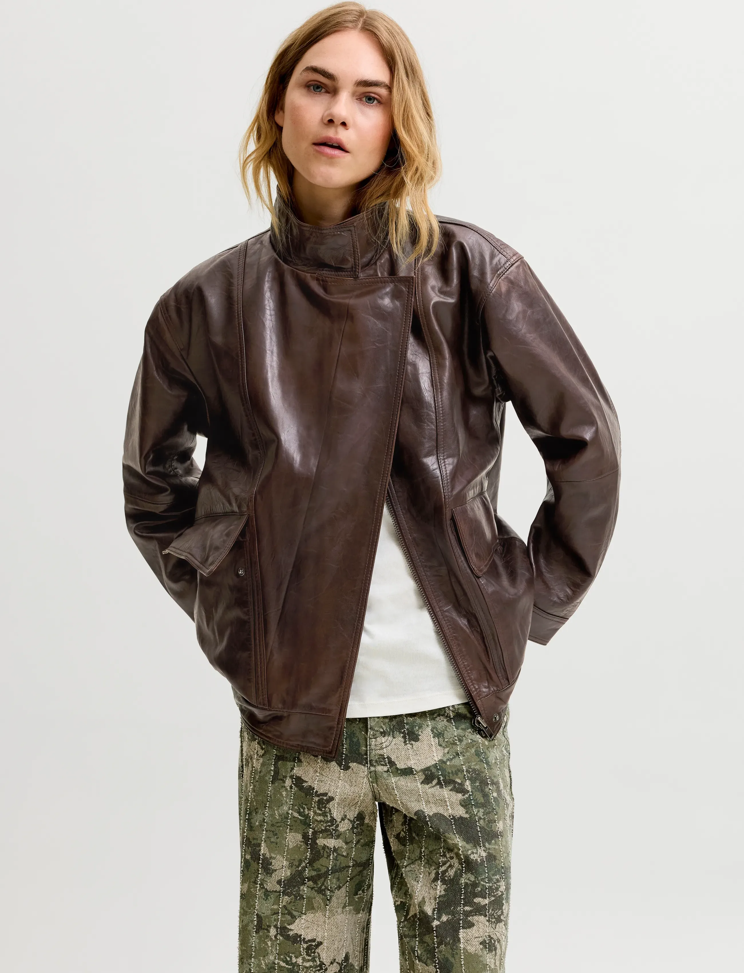 JJXX JXSILJA LEATHER JACKET OTW - Jackor - PECAN BROWN / brown