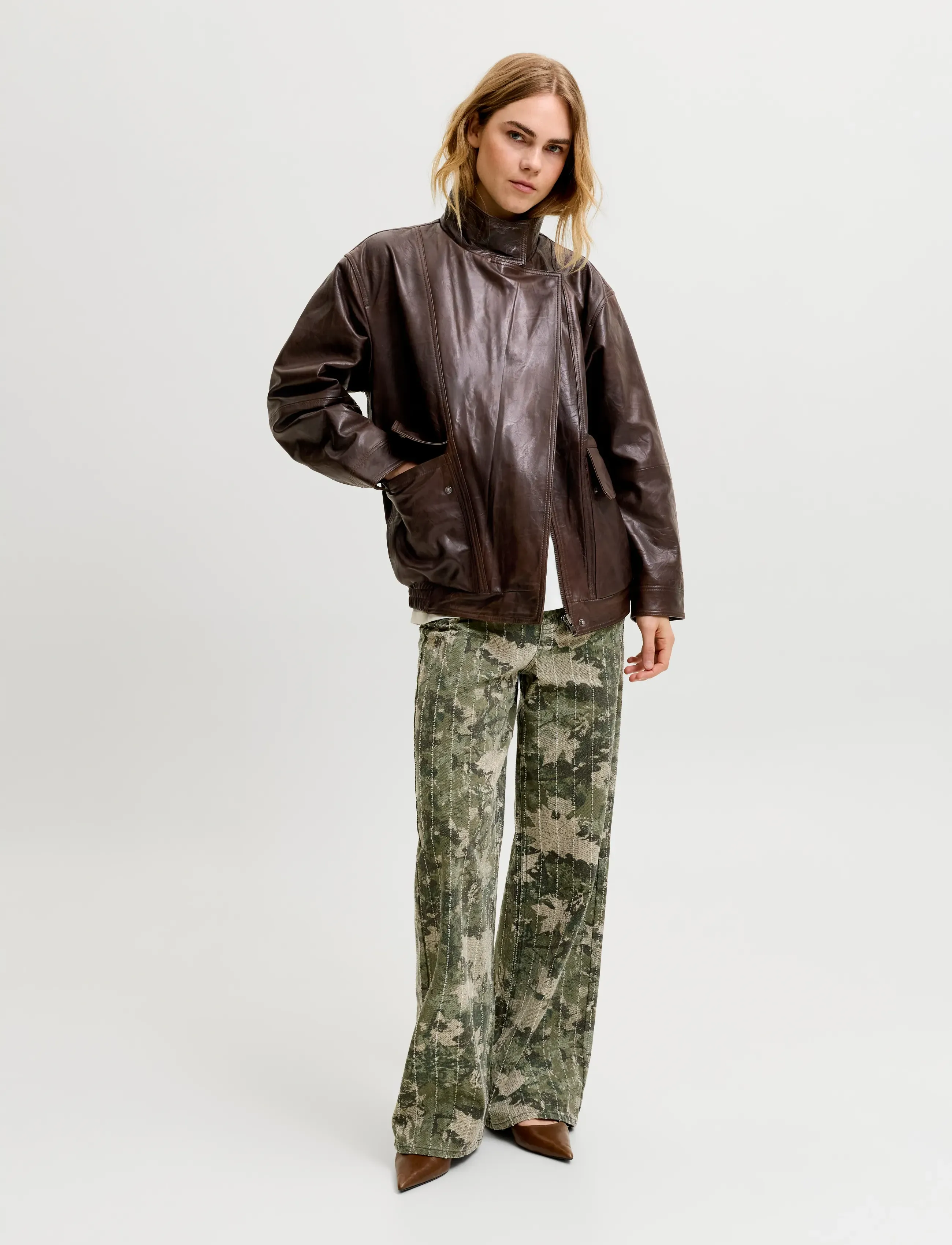 JJXX - JXSILJA LEATHER JACKET OTW - vårjackor - pecan brown - 4