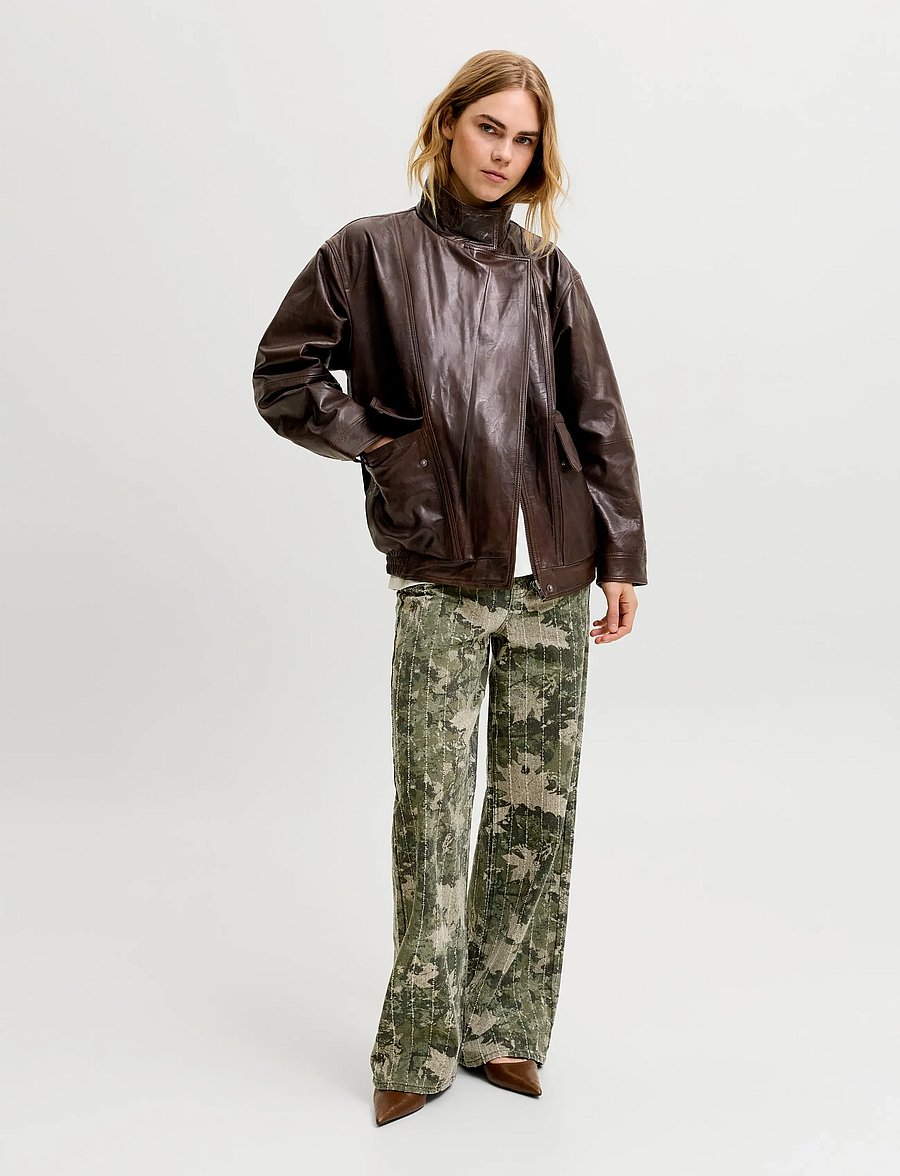 JJXX - JXSILJA LEATHER JACKET OTW - vårjackor - pecan brown - 4