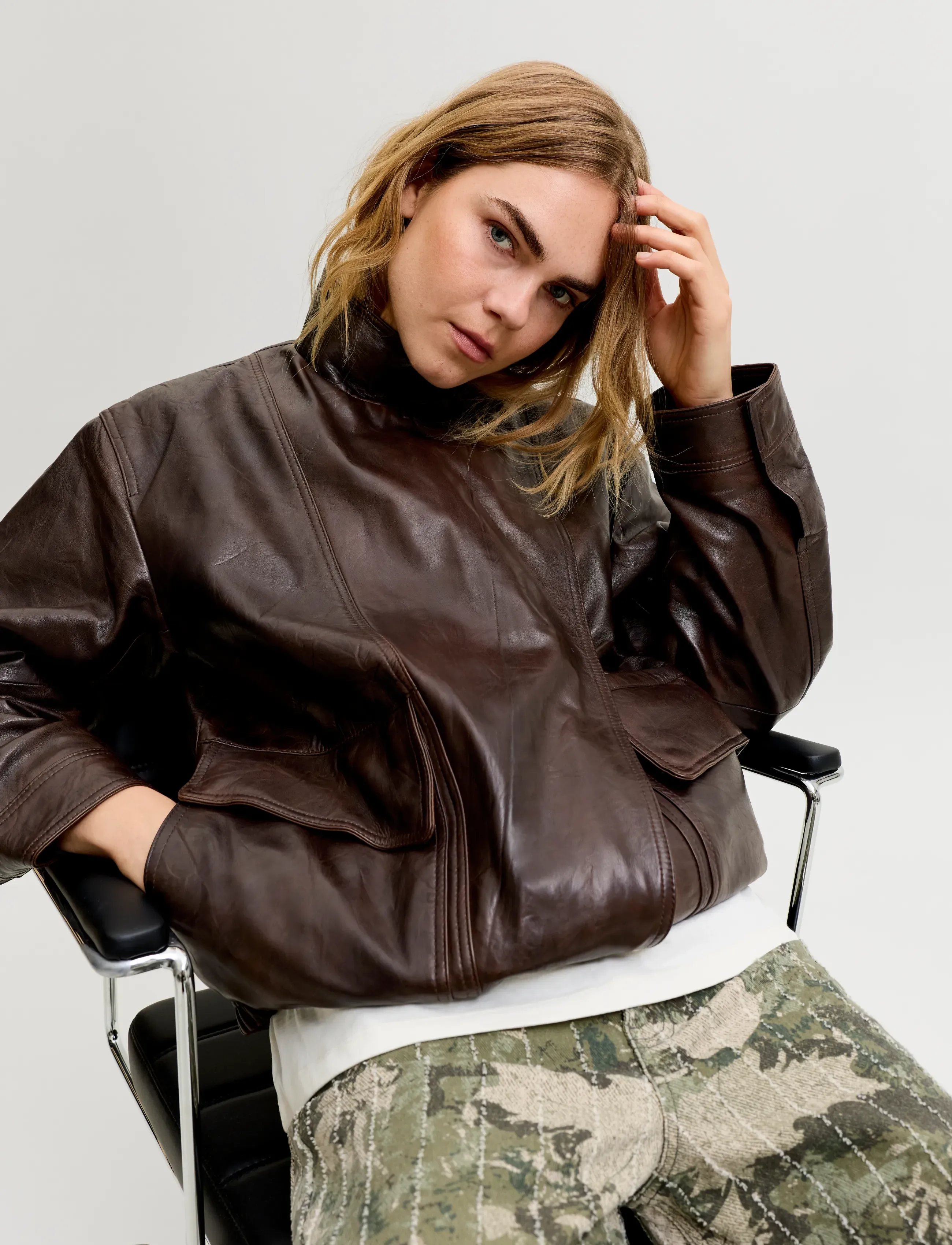 JJXX - JXSILJA LEATHER JACKET OTW - vårjackor - pecan brown - 5