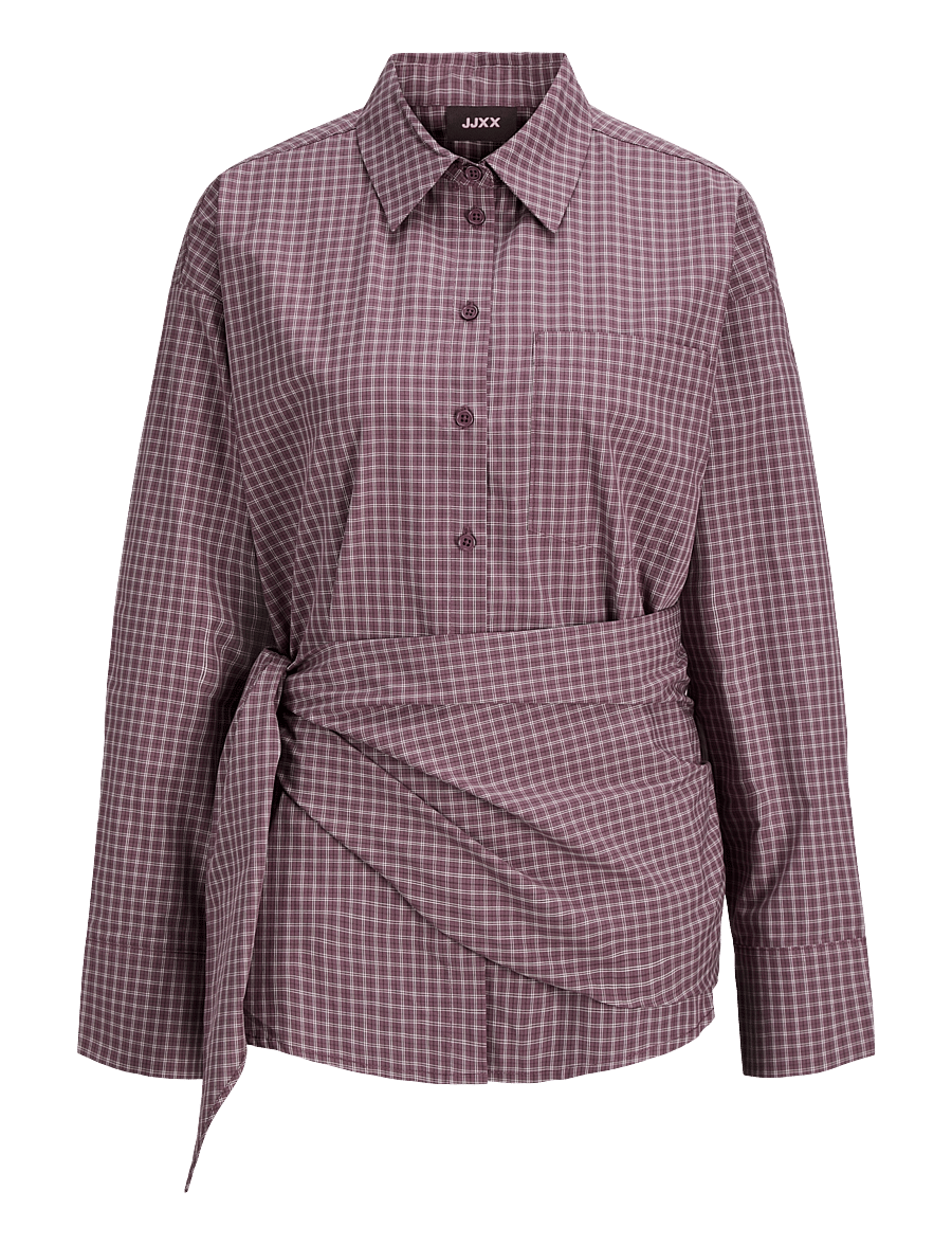 JJXX - JXFIE POPLIN LS SCARF SHIRT WVN - langärmlige hemden - huckleberry - 0