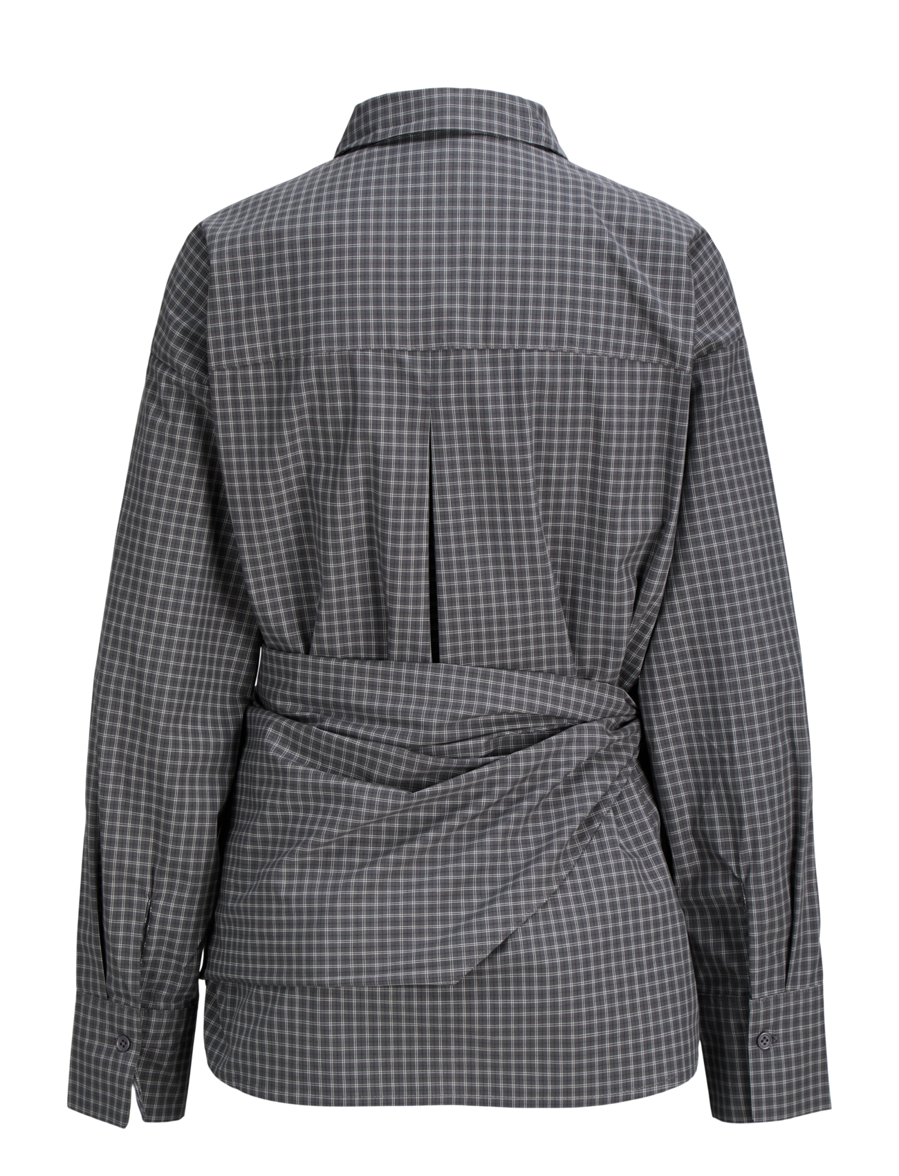 JJXX - JXFIE POPLIN LS SCARF SHIRT WVN - långärmade skjortor - pirate black - 1