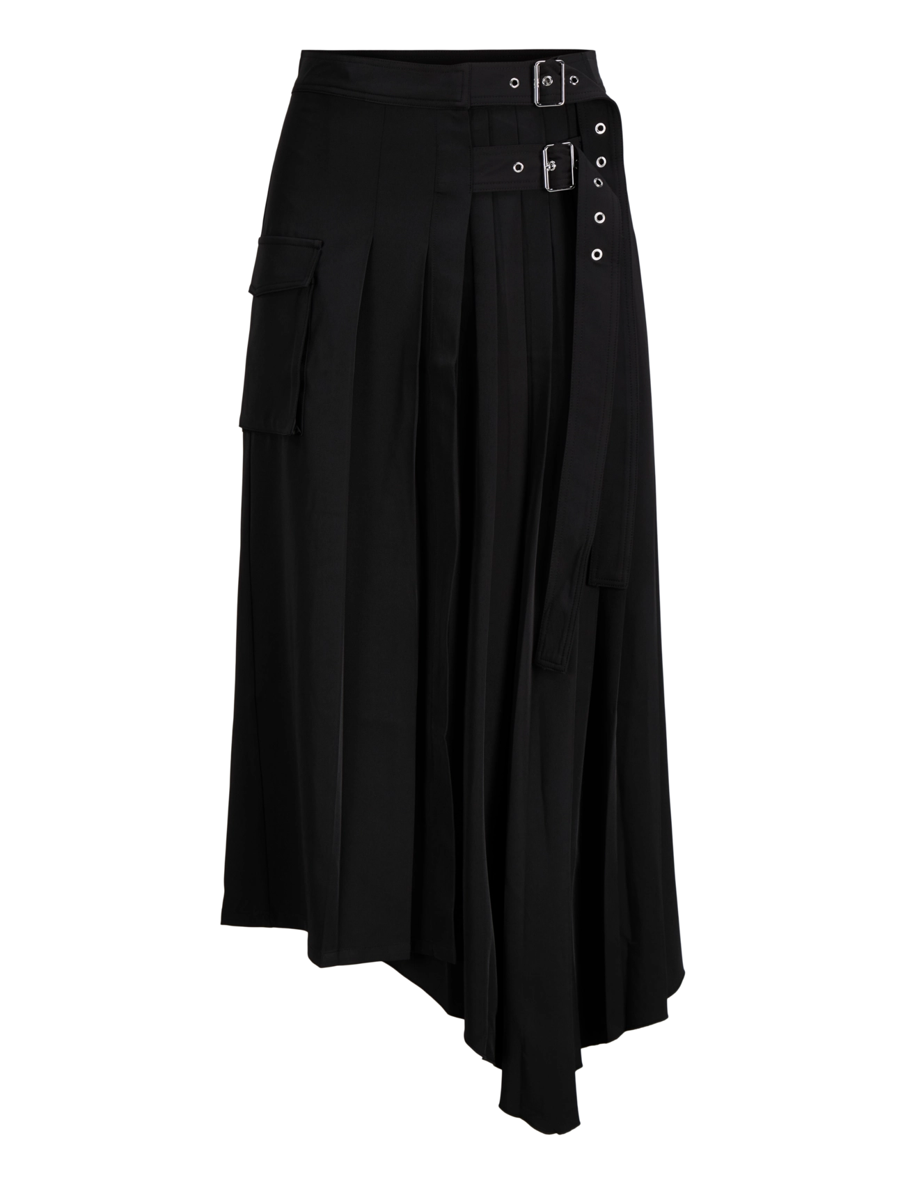 JJXX JXLIVA BUCKLE DETAIL SKIRT WVN - Midi kjolar - PIRATE BLACK / black