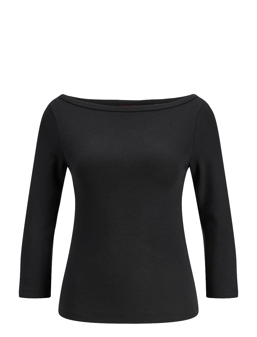JJXX - JXSTAR 3/4 BOATNECK TOP JRS - langärmelige blusen - black - 0