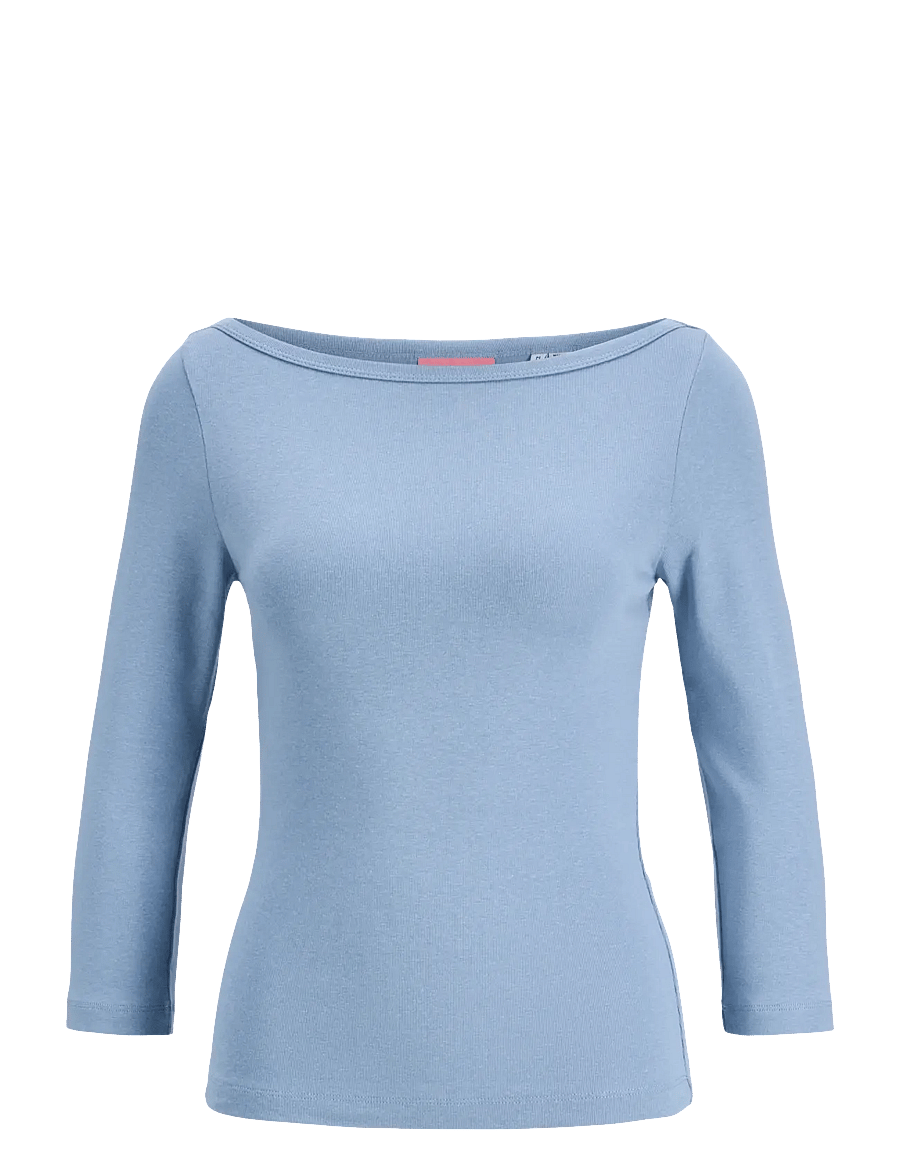 JJXX - JXSTAR 3/4 BOATNECK TOP JRS - langärmelige blusen - faded denim - 0