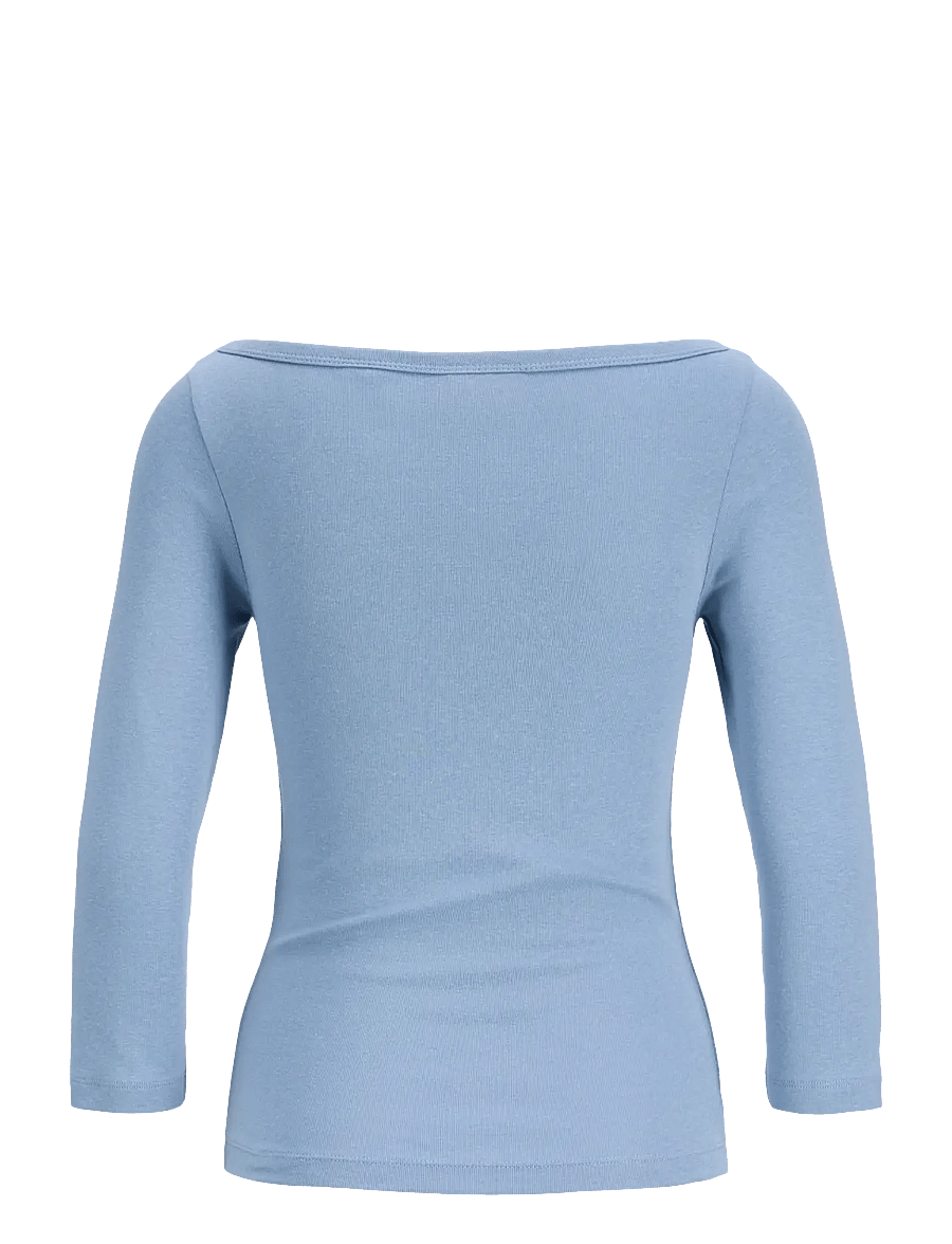 JJXX - JXSTAR 3/4 BOATNECK TOP JRS - langärmelige blusen - faded denim - 1
