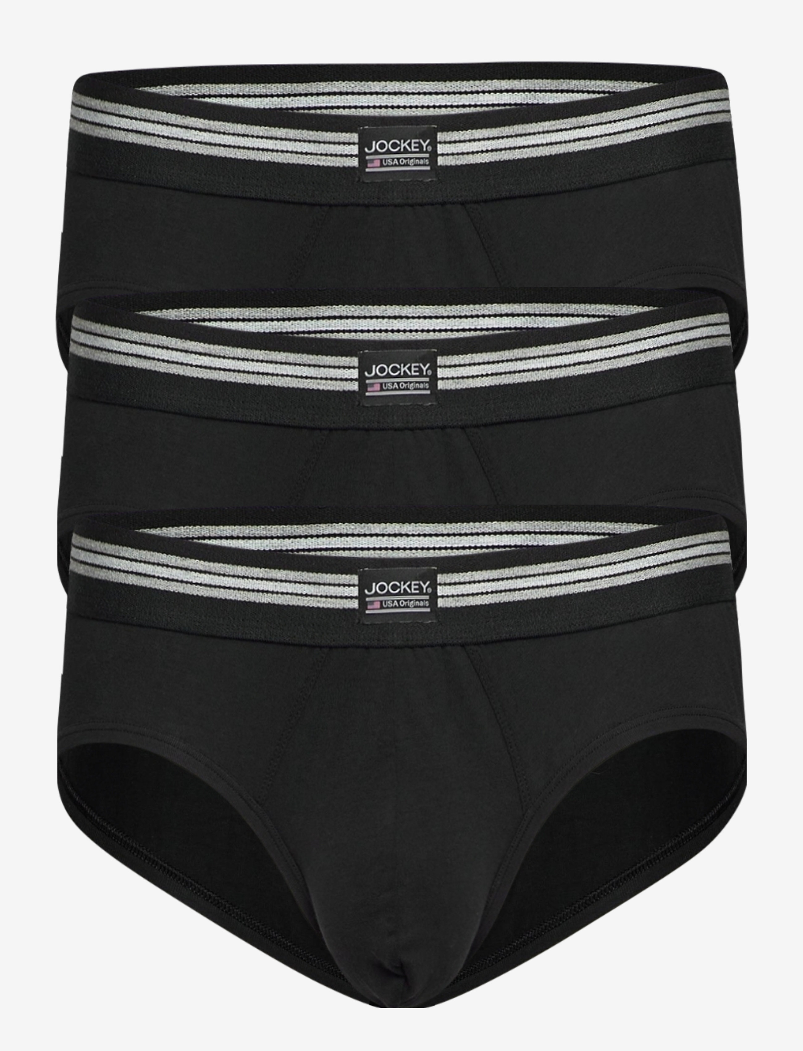 Jockey Brief 3-p - Briefs - BLACK / black