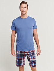 Jockey - Pyjama Short Knit - sov- & loungeplagg - blue check - 4