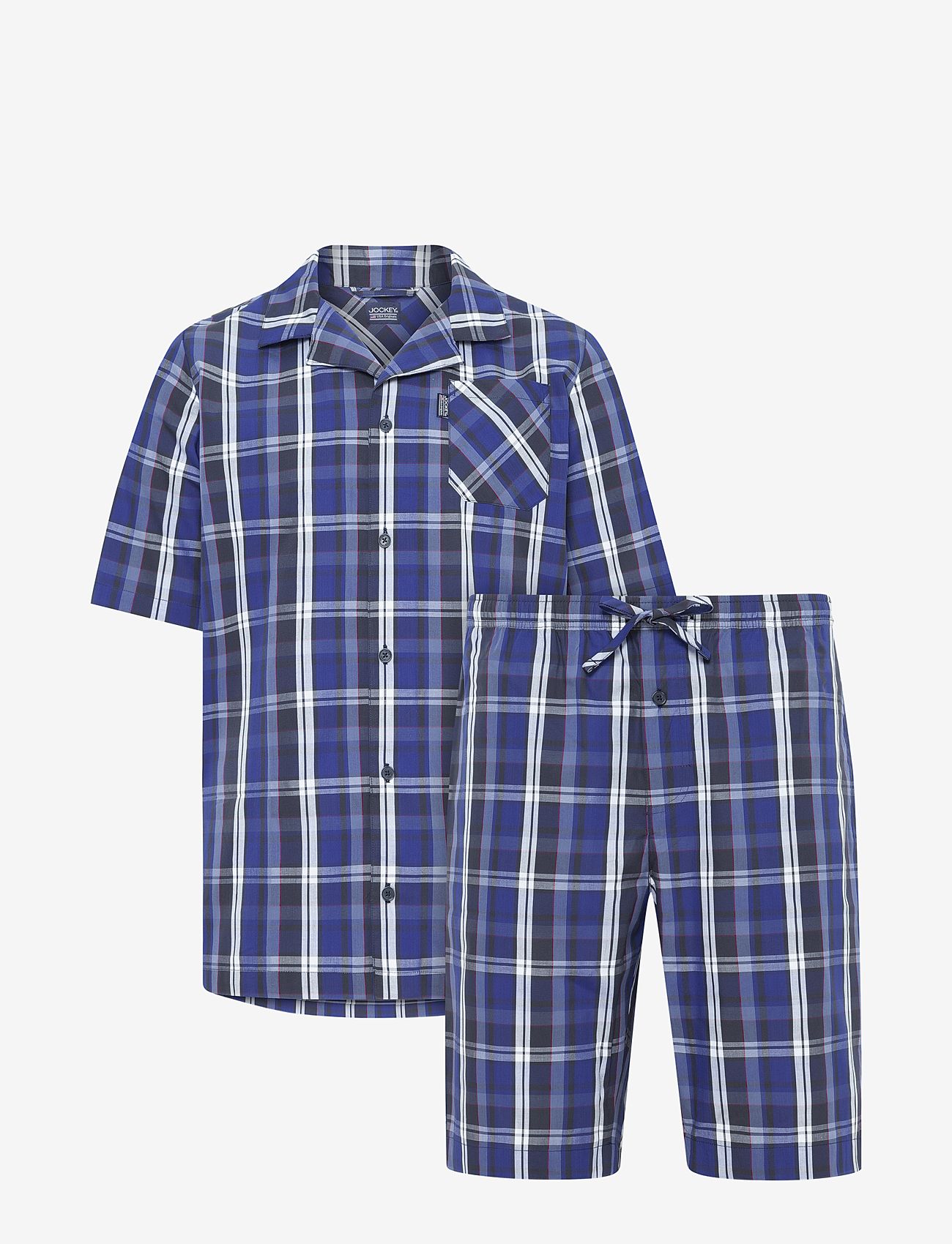 Jockey - Pyjama 1/2 woven - nattøj sæt - navy check - 0